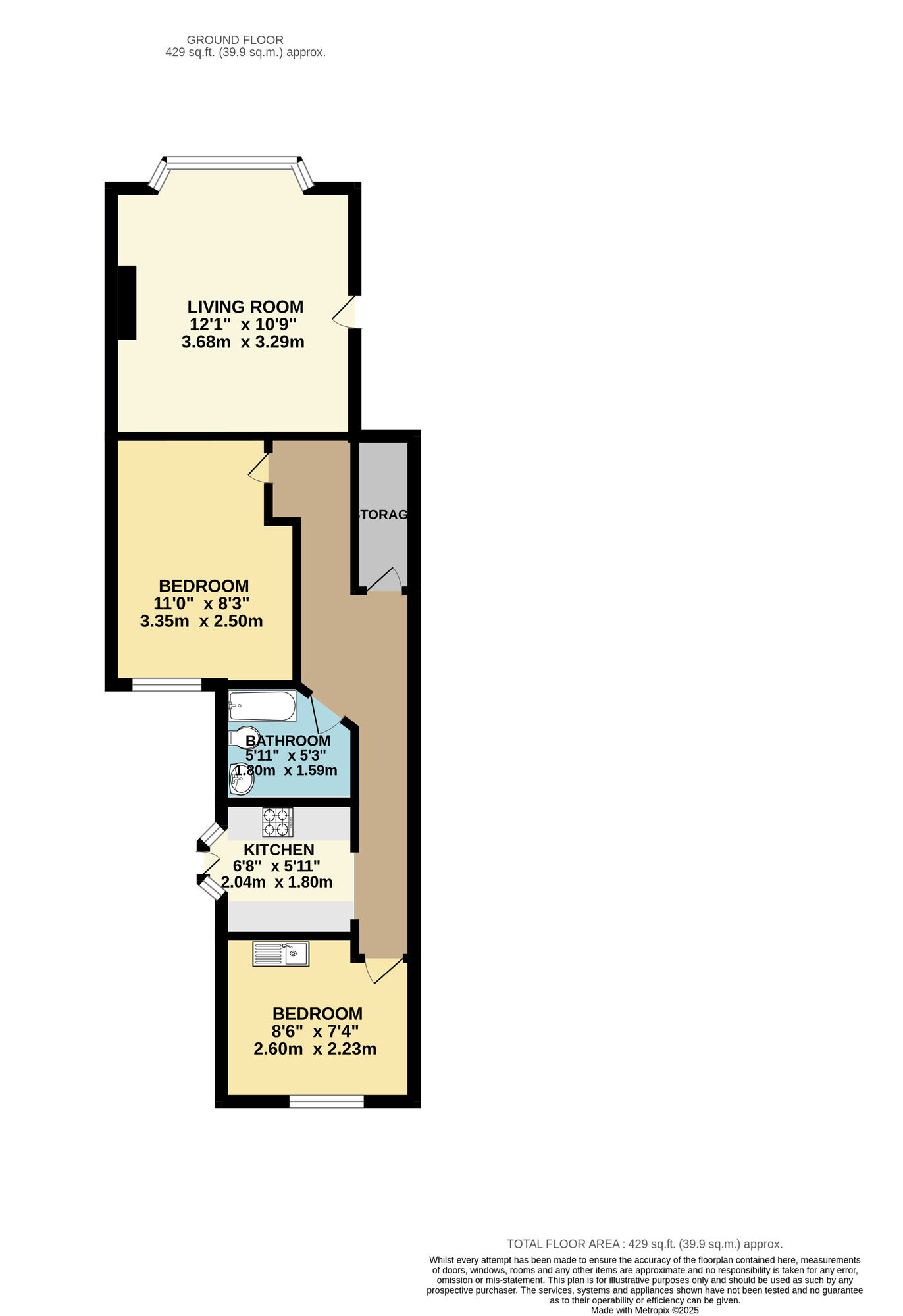 Floorplan of 2 bedroom  Flat to rent, Millais Road, Leytonstone, E11