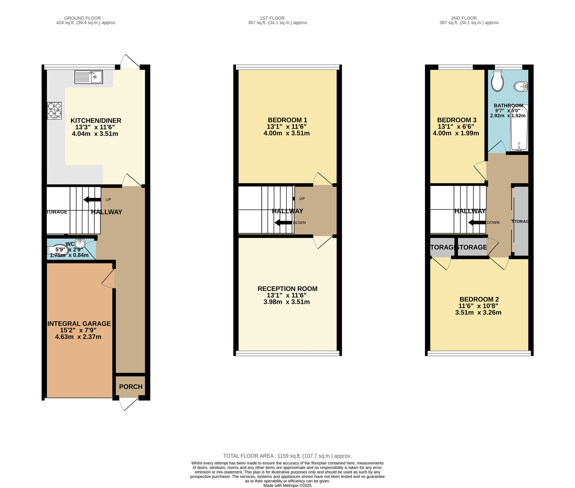 Floorplan of 3 bedroom Mid Terrace House for sale, Stow Crescent, Walthamstow, E17