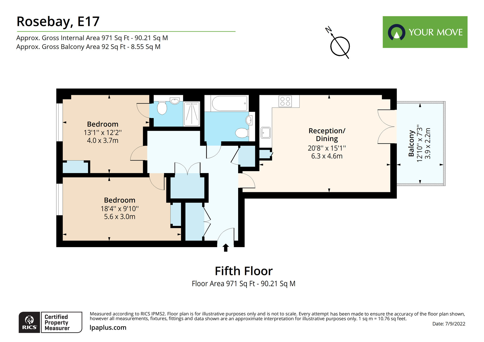 Floorplan of 2 bedroom  Flat for sale, Frank Searle Passage, Walthamstow, E17