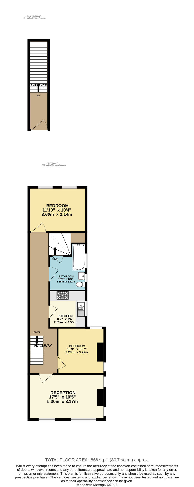 Floorplan of 2 bedroom Flat for sale, Markhouse Road, Walthamstow, E17