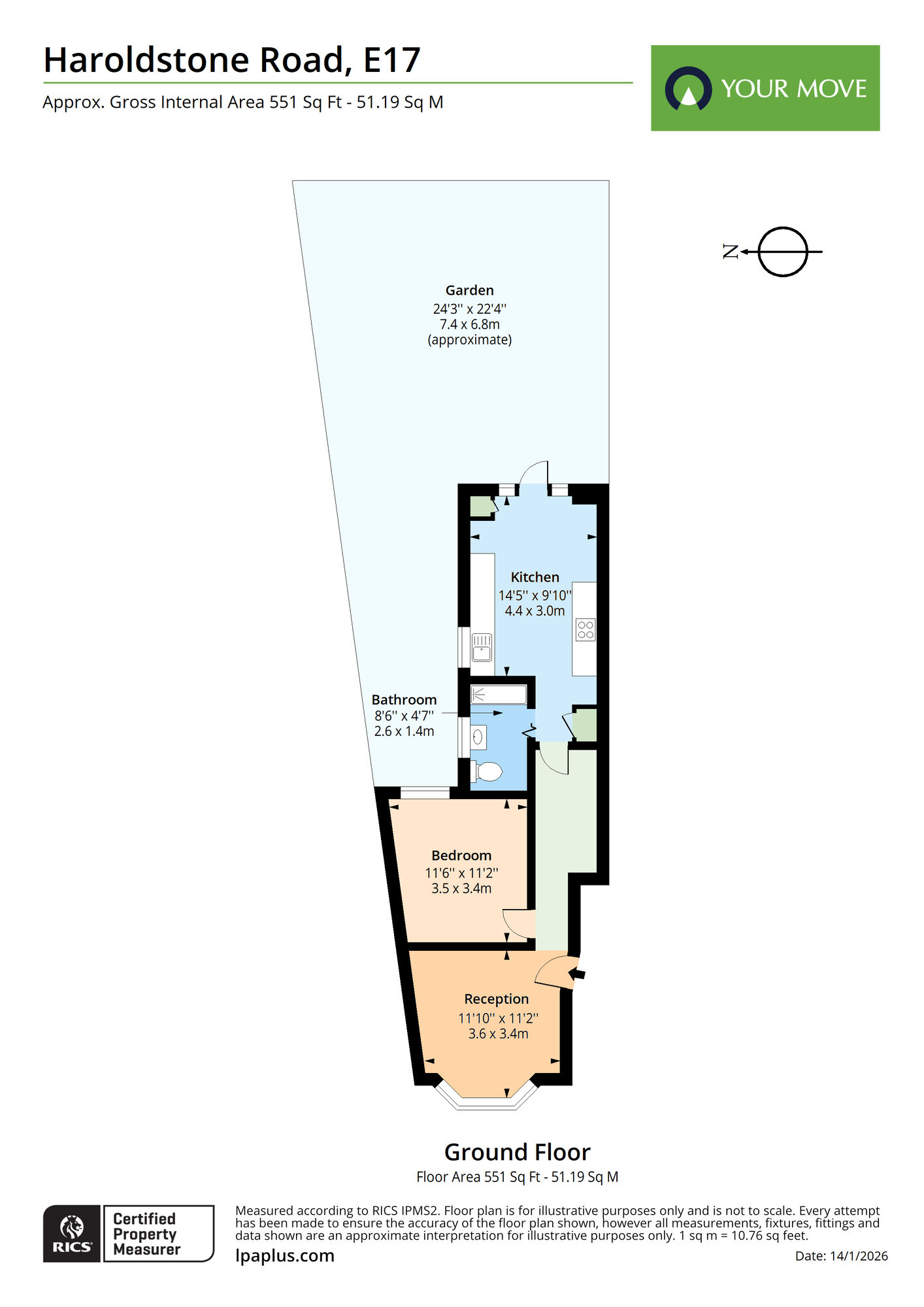 Floorplan of 1 bedroom Flat to rent, Haroldstone Road, Walthamstow, E17