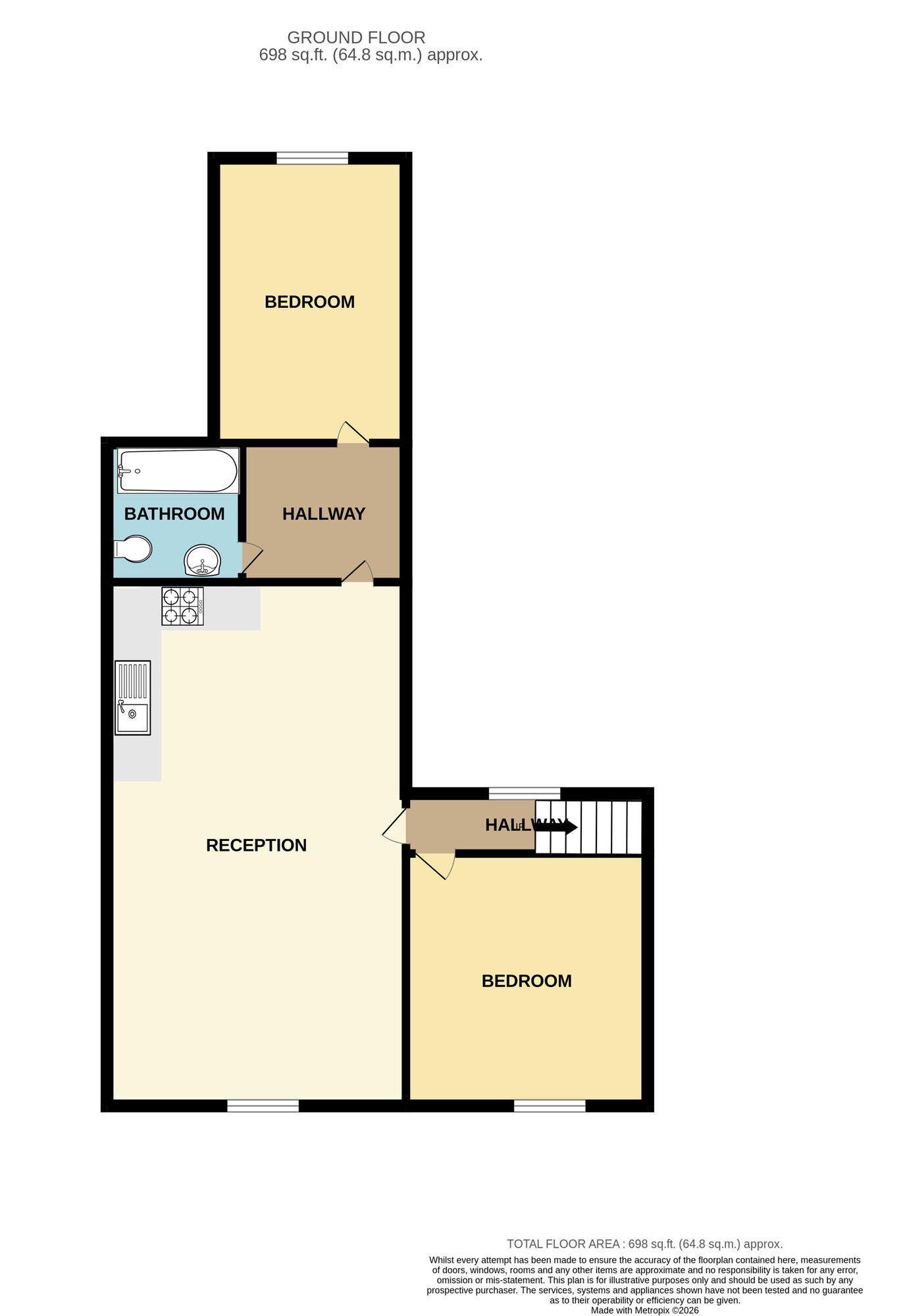 Floorplan of 2 bedroom Flat to rent, Pretoria Avenue, Walthamstow, E17