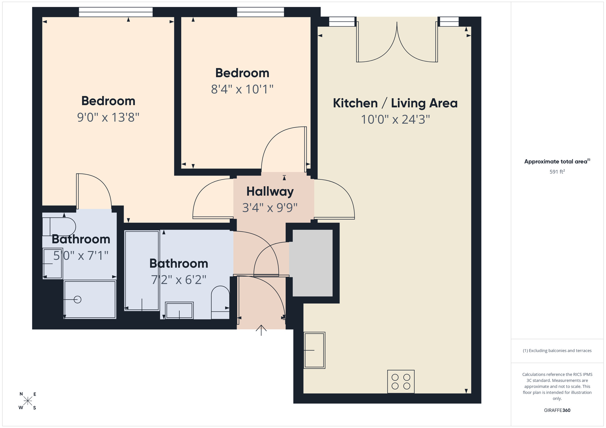Floorplan of 2 bedroom Flat to rent, Hawker Place, Walthamstow, E17