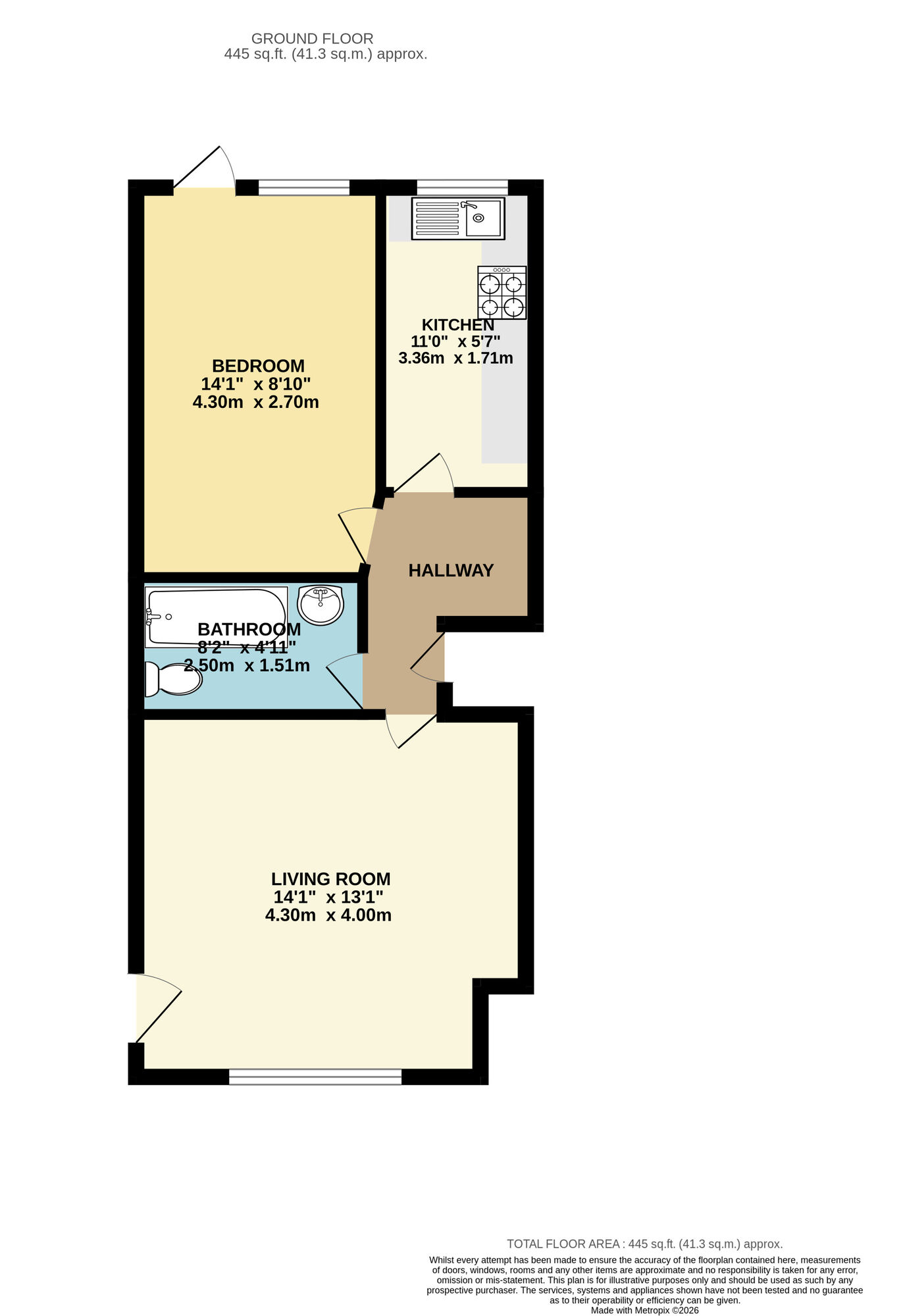 Floorplan of 1 bedroom Flat to rent, Grosvenor Rise East, London, E17