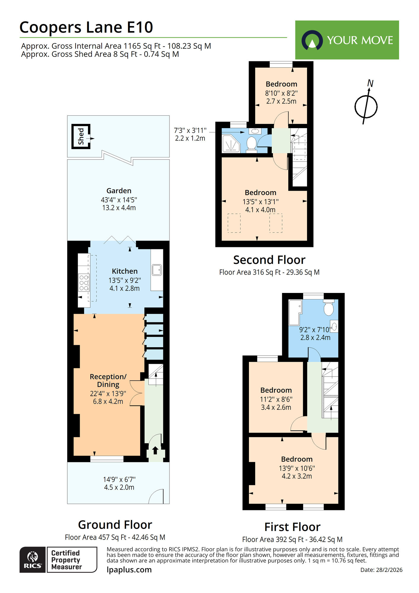 Floorplan of 4 bedroom Mid Terrace House for sale, Coopers Lane, Leyton, E10