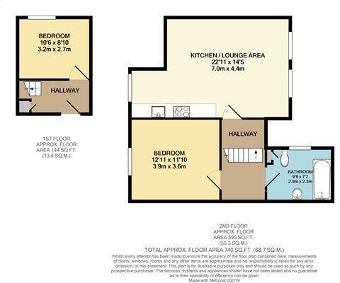 Floorplan of 2 bedroom Flat to rent, Tennyson Road, Leyton, E10