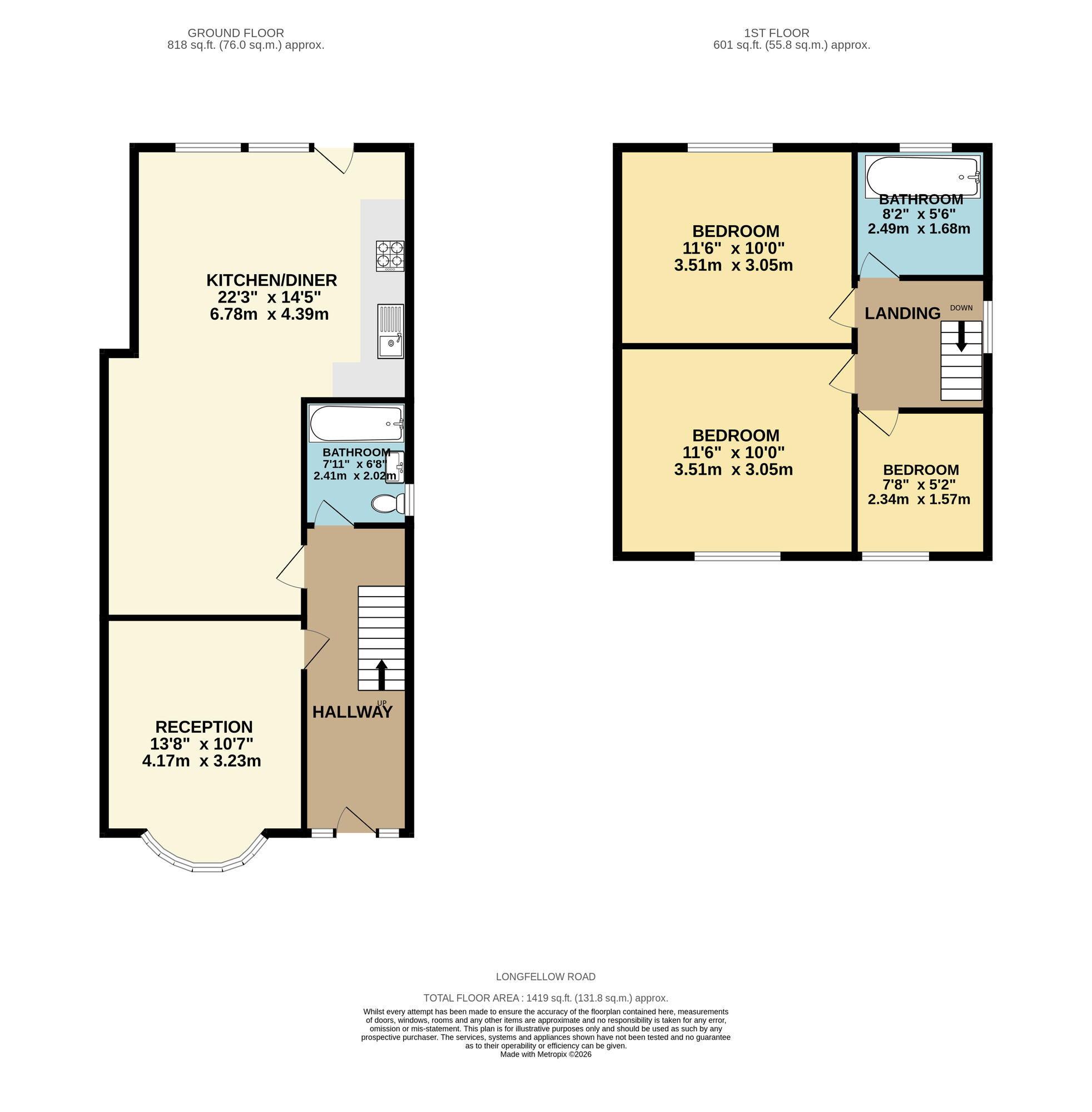 Floorplan of 3 bedroom Mid Terrace House to rent, Longfellow Road, Walthamstow, E17