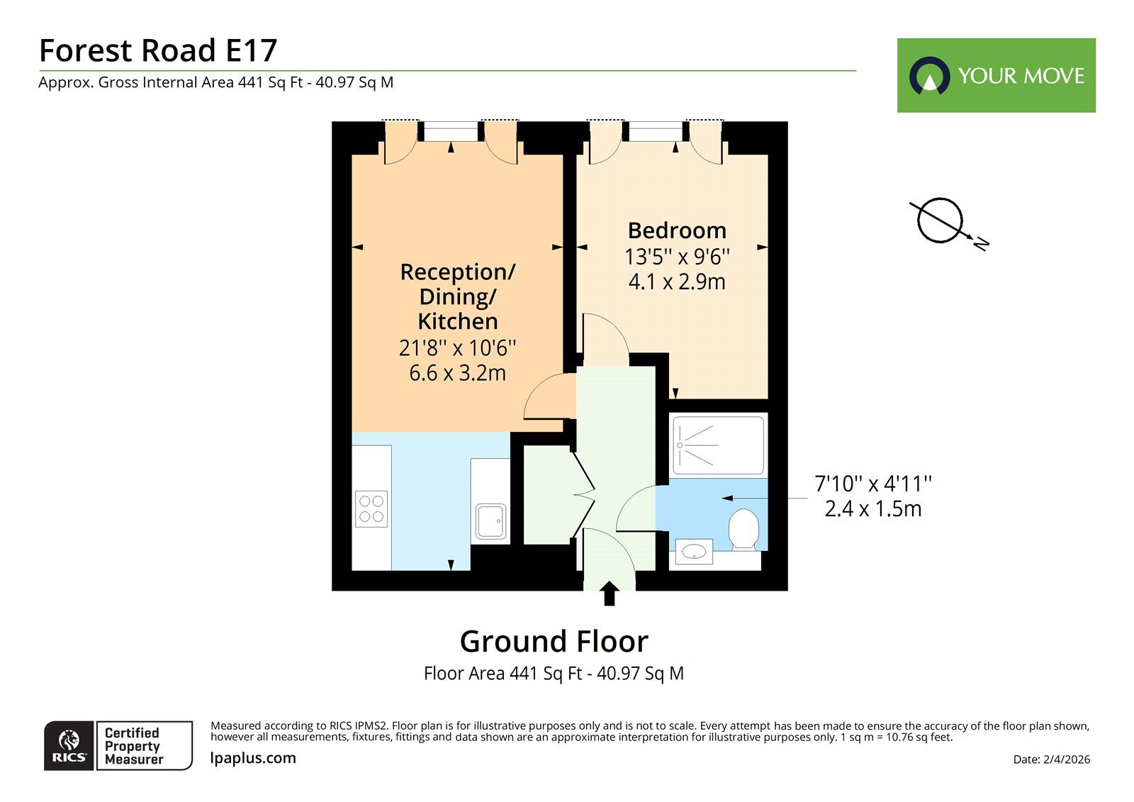 Floorplan of 1 bedroom Flat for sale, Forest Road, London, E17