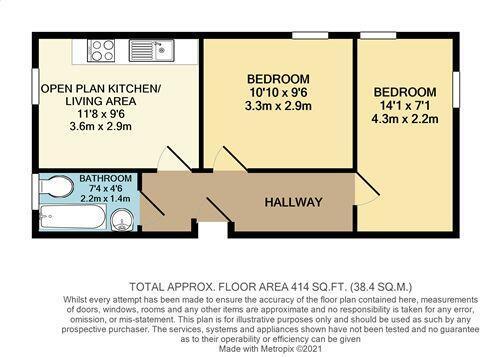 Floorplan of 2 bedroom Flat to rent, Hoe Street, Walthamstow, E17