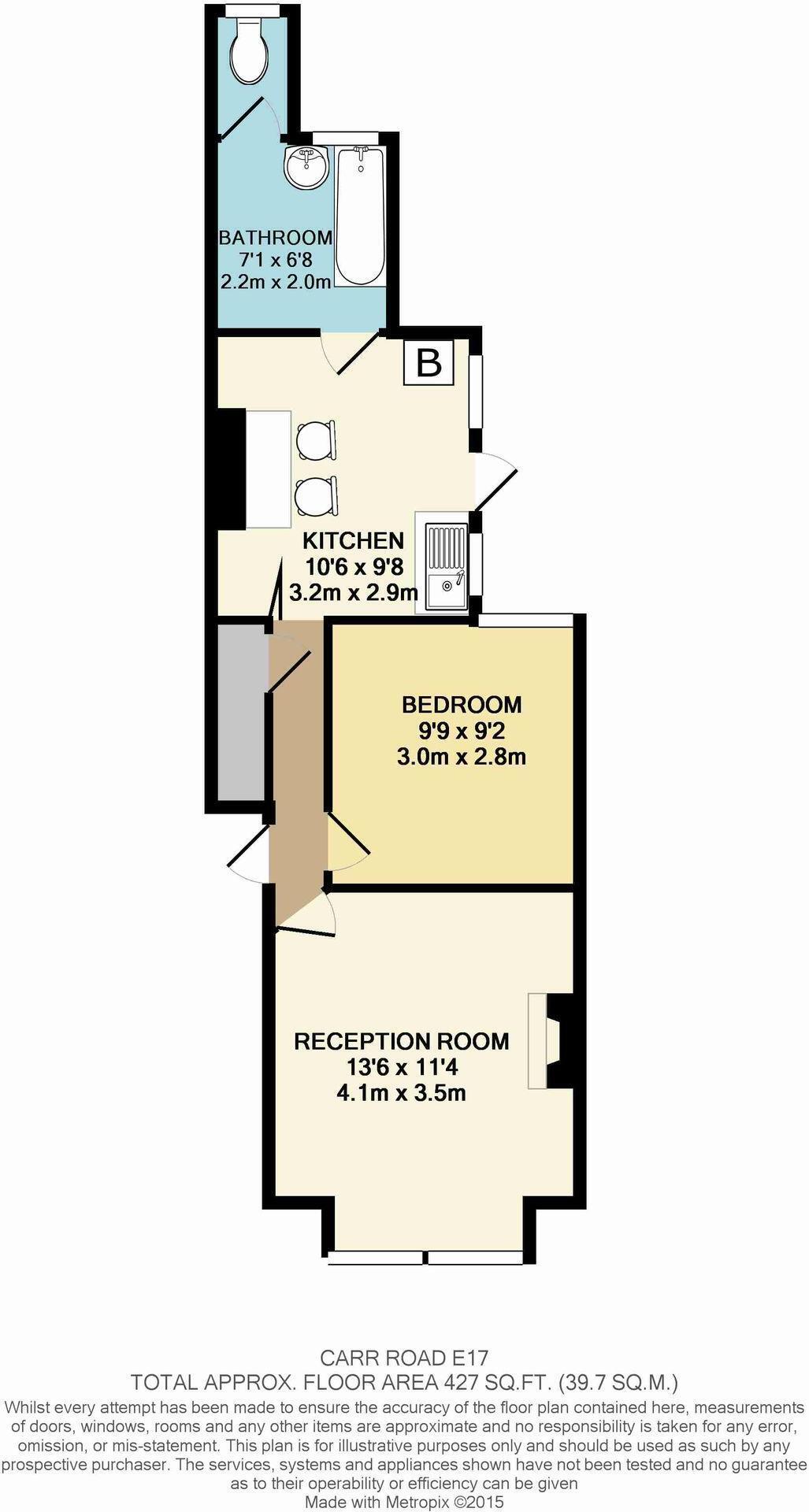 Floorplan of 1 bedroom Flat to rent, Carr Road, Walthamstow, E17