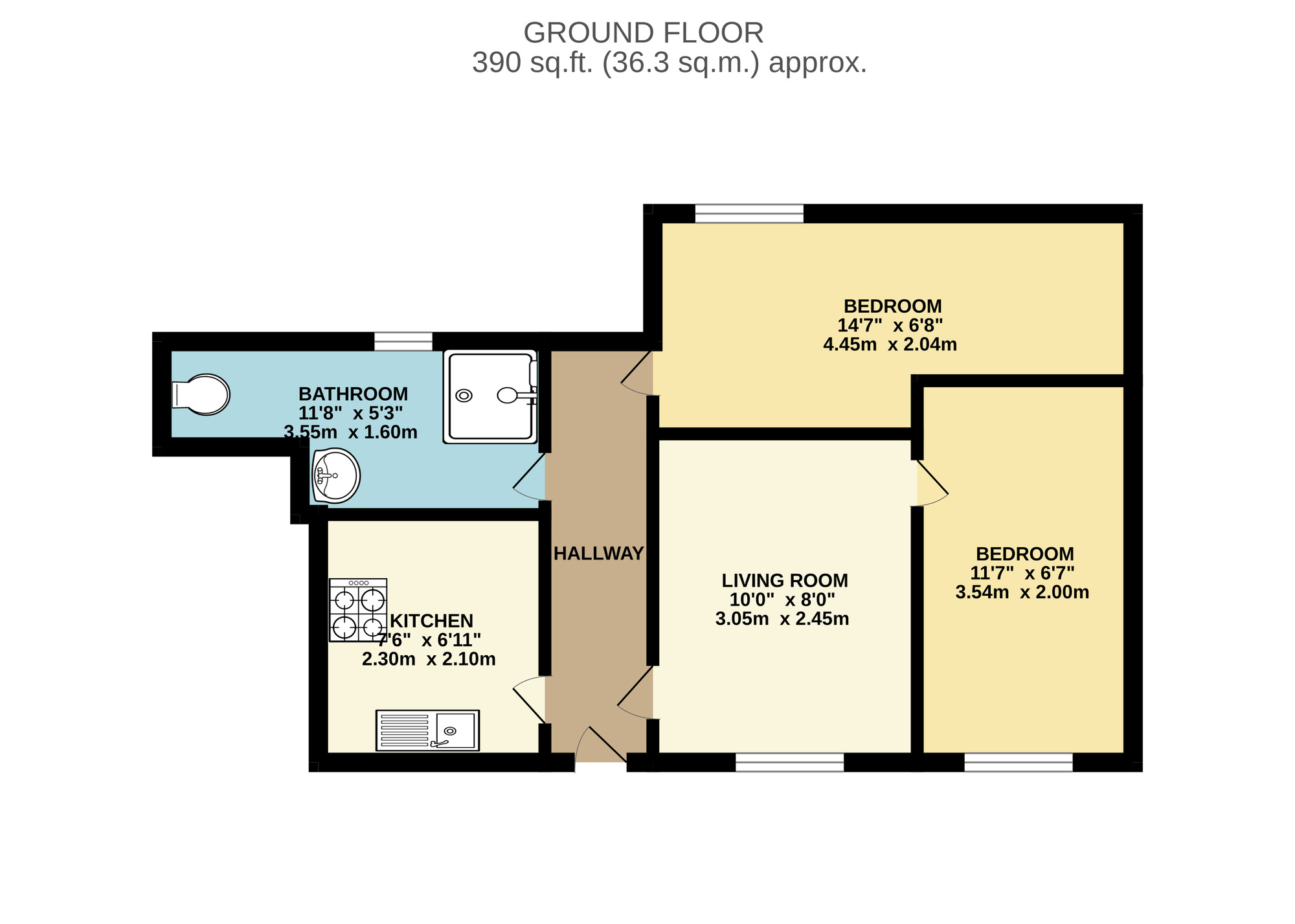 Floorplan of 2 bedroom Flat to rent, Cedars Avenue, Walthamstow, E17