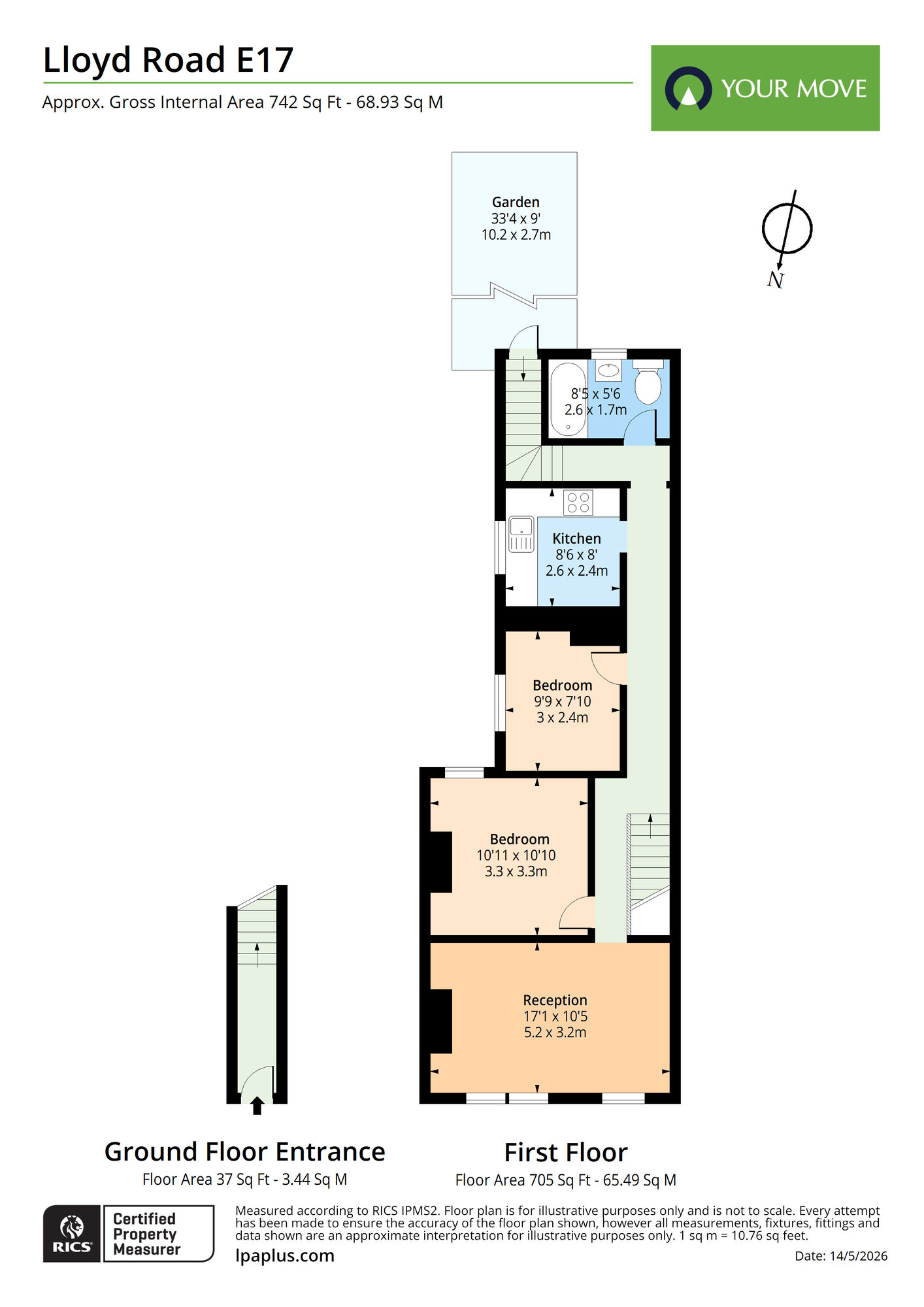 Floorplan of 2 bedroom Flat for sale, Lloyd Road, Walthamstow, E17