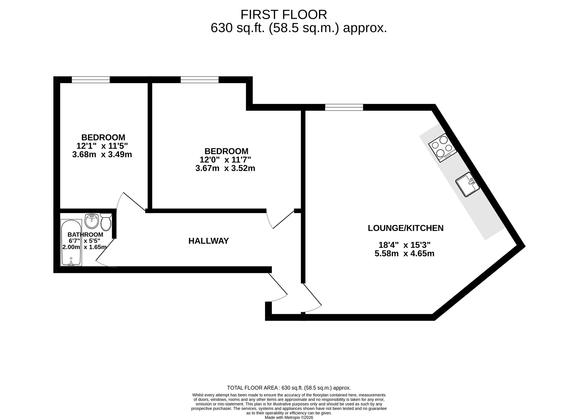 Floorplan of 2 bedroom Flat to rent, Francis Road, London, E10