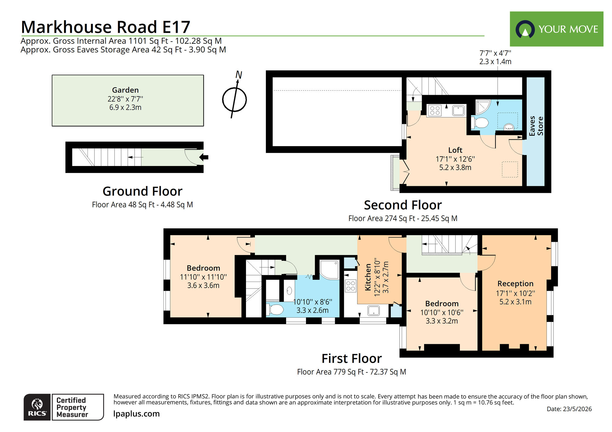 Floorplan of 3 bedroom Flat for sale, Markhouse Road, Walthamstow, E17