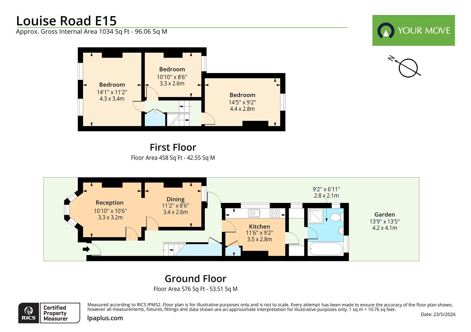 Floorplan of 3 bedroom Mid Terrace House to rent, Louise Road, Stratford, E15