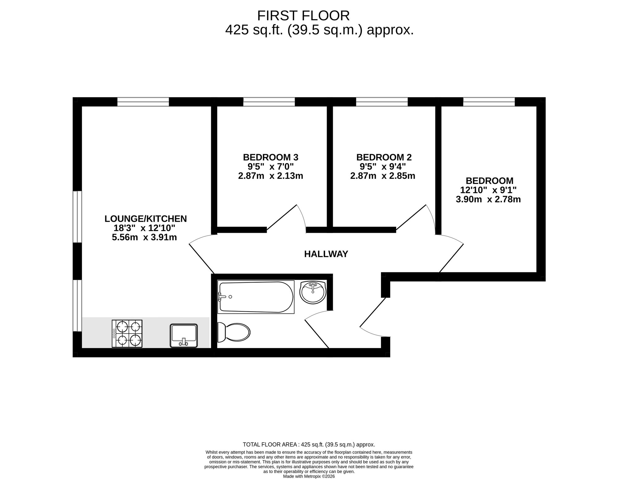 Floorplan of 3 bedroom Flat to rent, Grosvenor Park Road, Walthamstow, E17