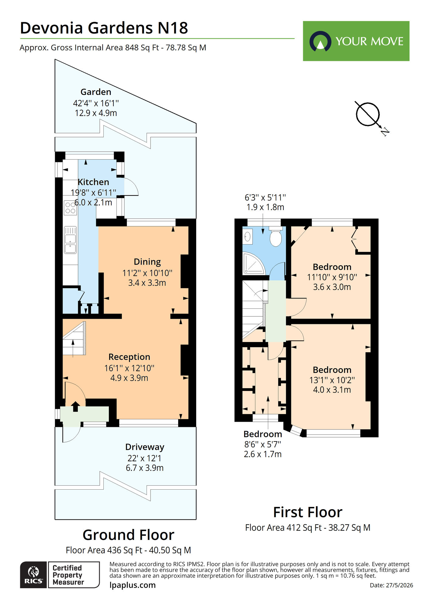 Floorplan of 3 bedroom Mid Terrace House for sale, Devonia Gardens, London, N18