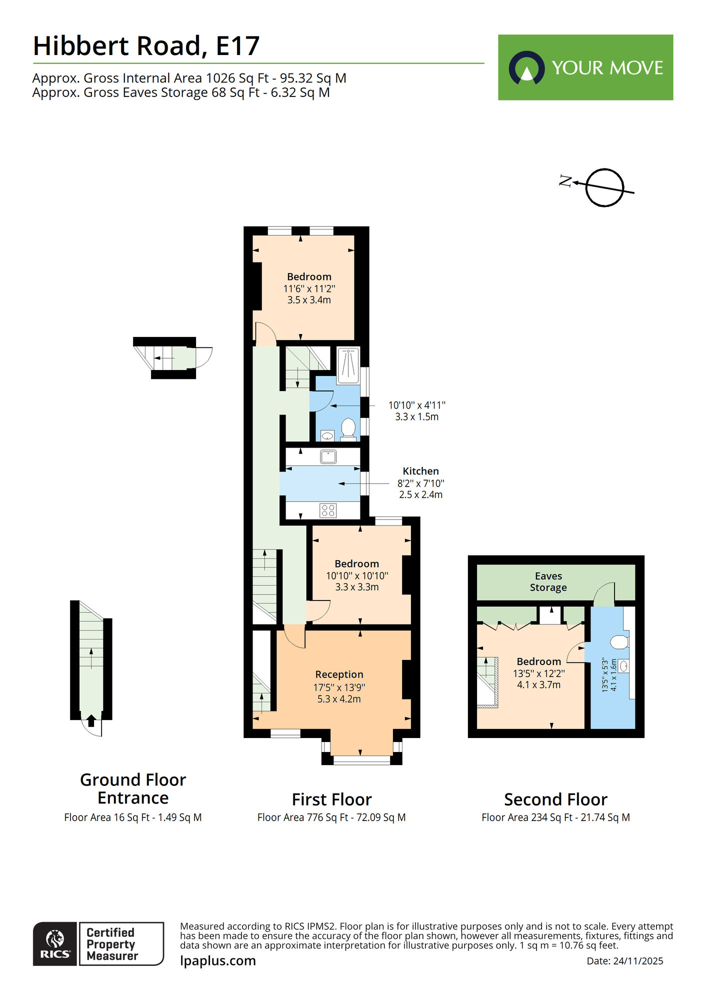 Floorplan of 2 bedroom Flat to rent, Hibbert Road, Walthamstow, E17