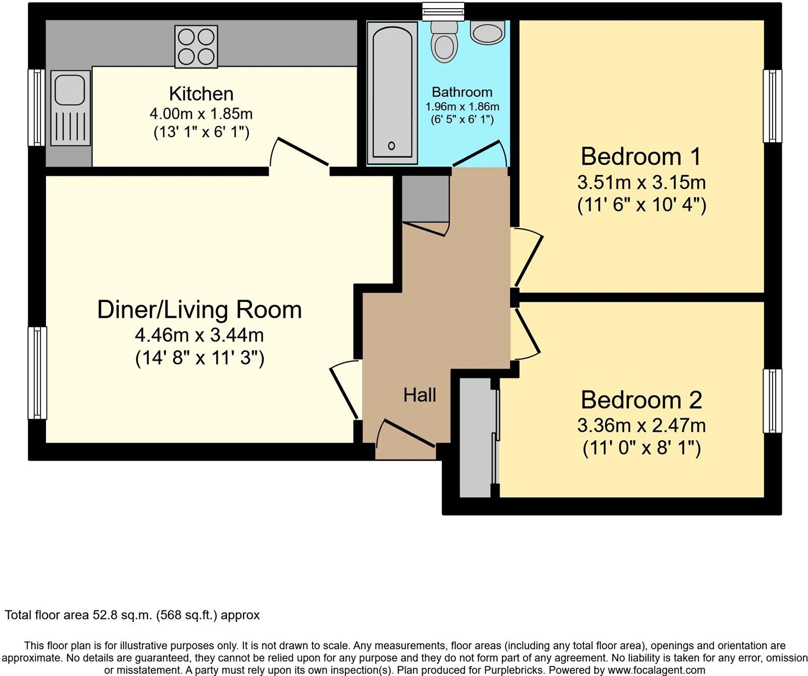 Floorplan of 2 bedroom Flat for sale, Bryony Close, Loughton, Essex, IG10