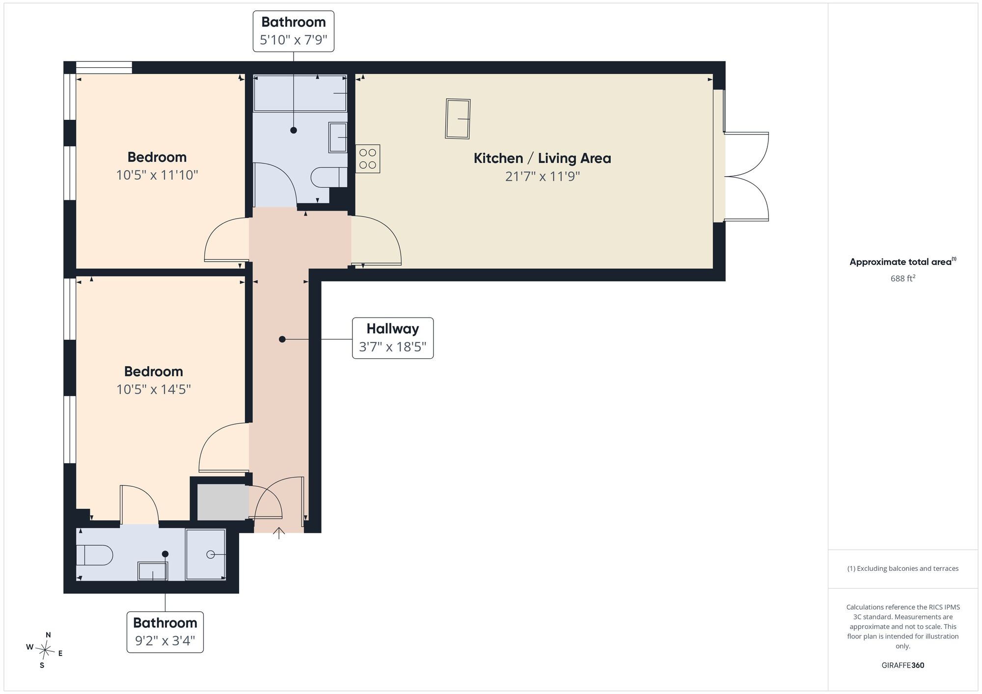 Floorplan of 2 bedroom Flat for sale, Stainforth Road, London, E17