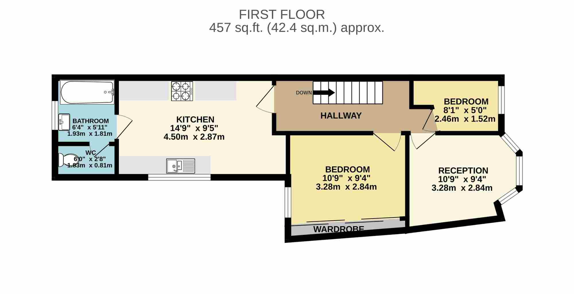 Floorplan of 2 bedroom Flat for sale, Haroldstone Road, Walthamstow, E17