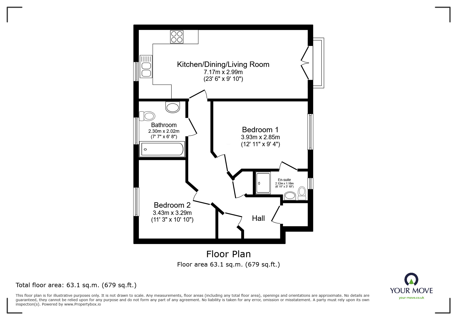 Floorplan of 2 bedroom Flat to rent, Willenhall Road, Wolverhampton, WV1