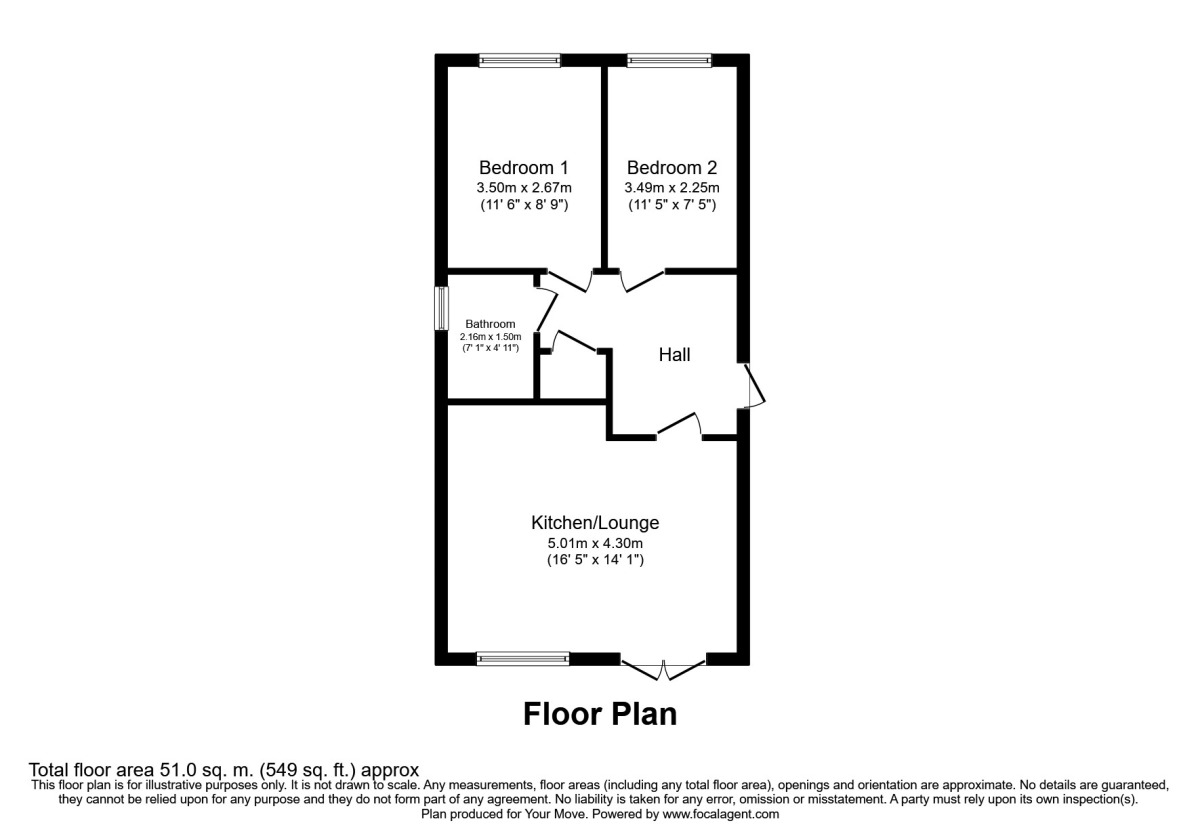 Floorplan of 2 bedroom  Flat to rent, Leicester Street, Wolverhampton, WV6