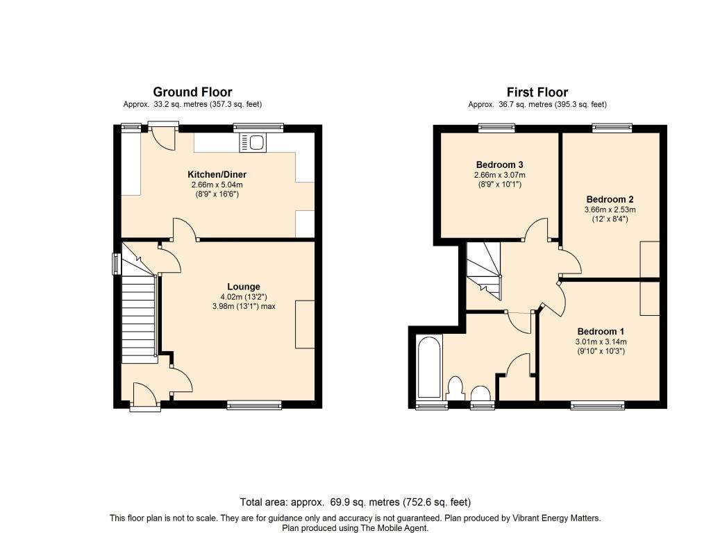 Floorplan of 3 bedroom Mid Terrace House to rent, Bedford Street, Wolverhampton, WV1
