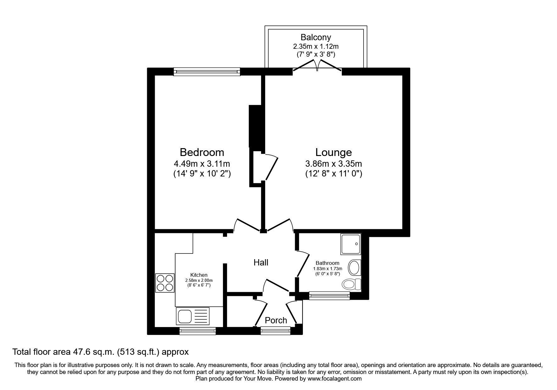 Floorplan of 1 bedroom  Flat to rent, Merridale Road, Wolverhampton, WV3
