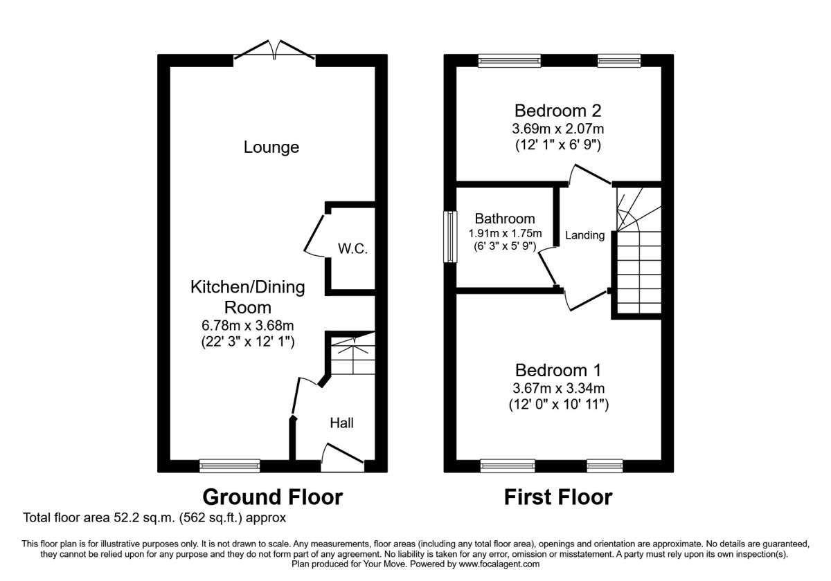 Floorplan of 2 bedroom End Terrace House to rent, Colerne Street, Wolverhampton, WV2