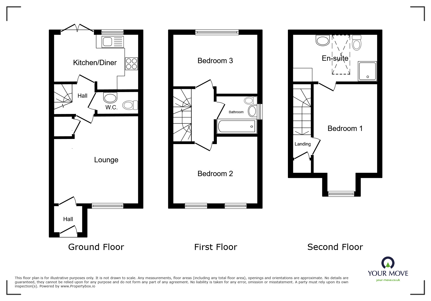 Floorplan of 3 bedroom Semi Detached House to rent, Sandhole Crescent, Telford, Shropshire, TF3