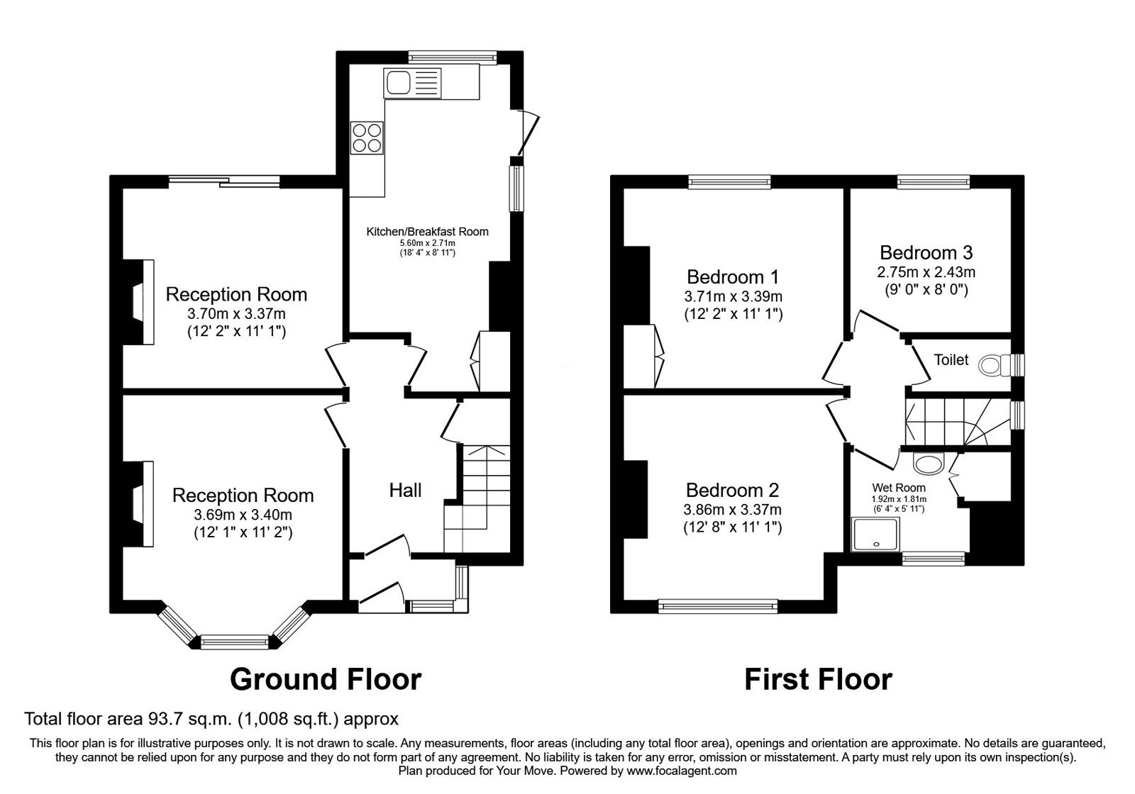 Floorplan of 3 bedroom Semi Detached House for sale, Albert Road, Wolverhampton, West Midlands, WV6