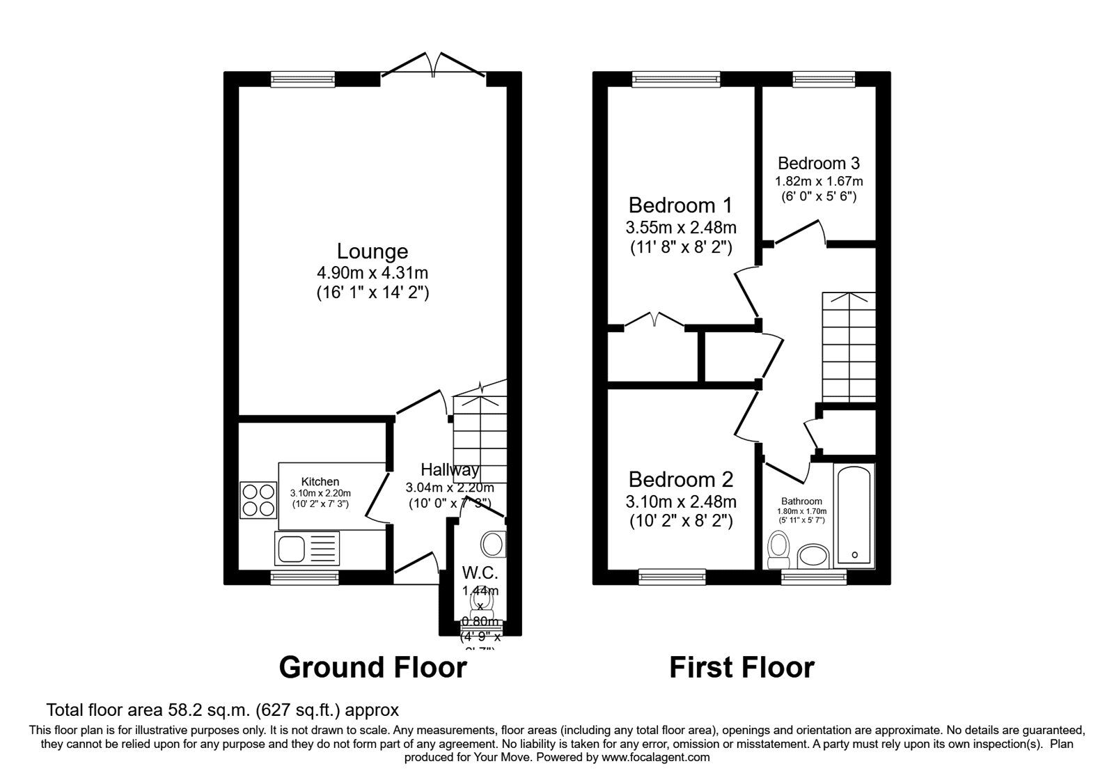 Floorplan of 3 bedroom Link Detached House for sale, Upton Green, Wolverhampton, West Midlands, WV10