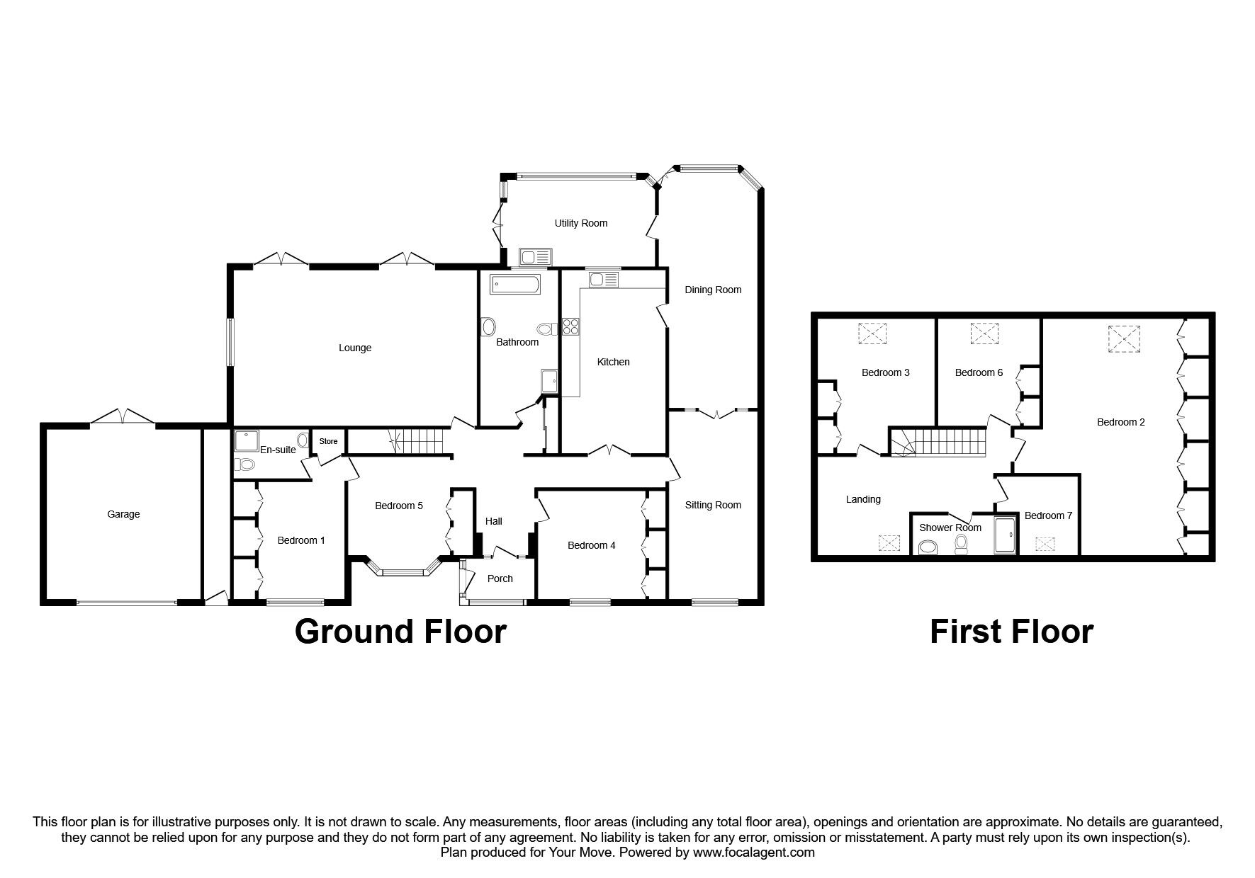 Floorplan of 6 bedroom Detached House for sale, Tyninghame Avenue, Wolverhampton, West Midlands, WV6