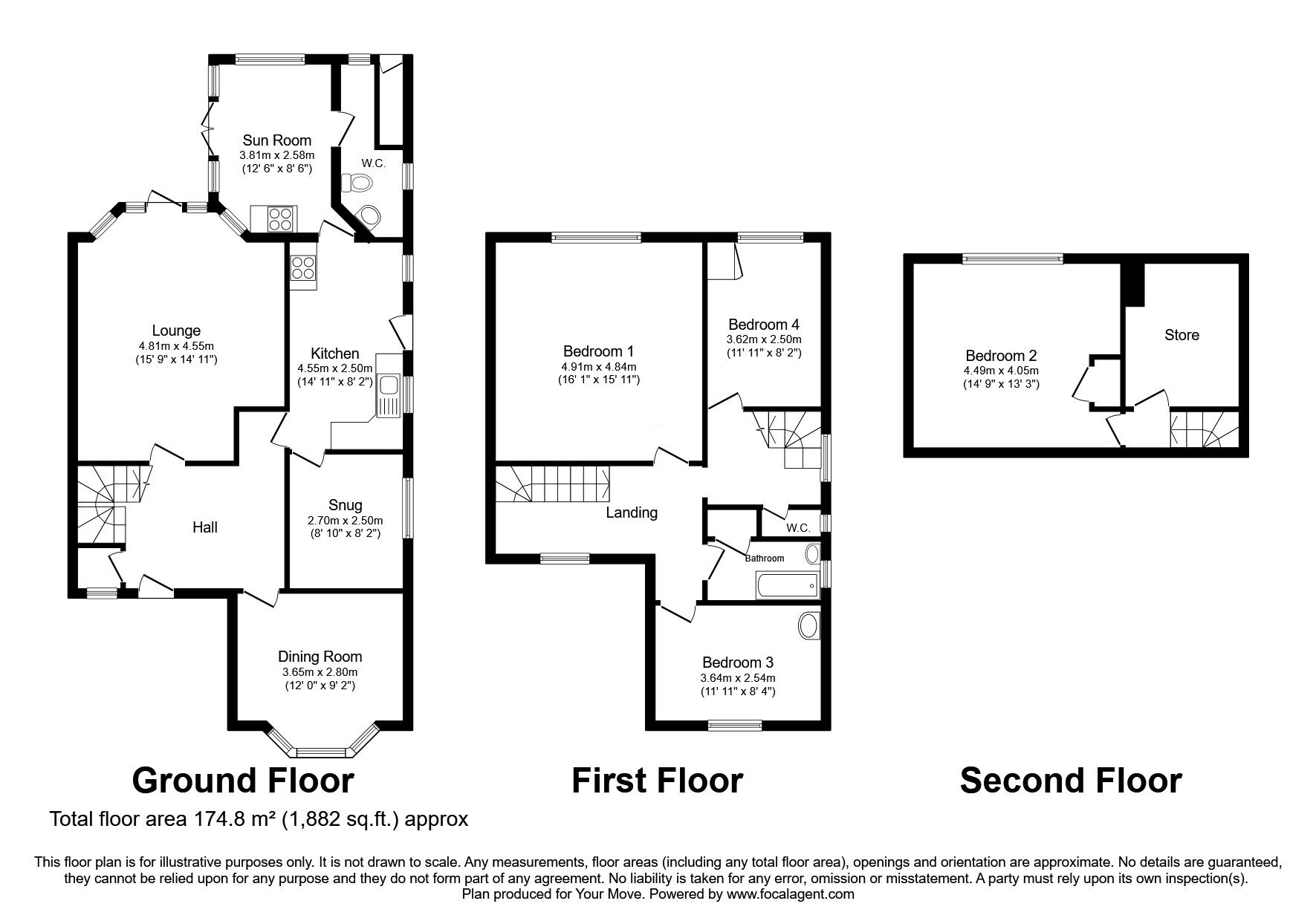 Floorplan of 4 bedroom Semi Detached House for sale, Lonsdale Road, Wolverhampton, West Midlands, WV3