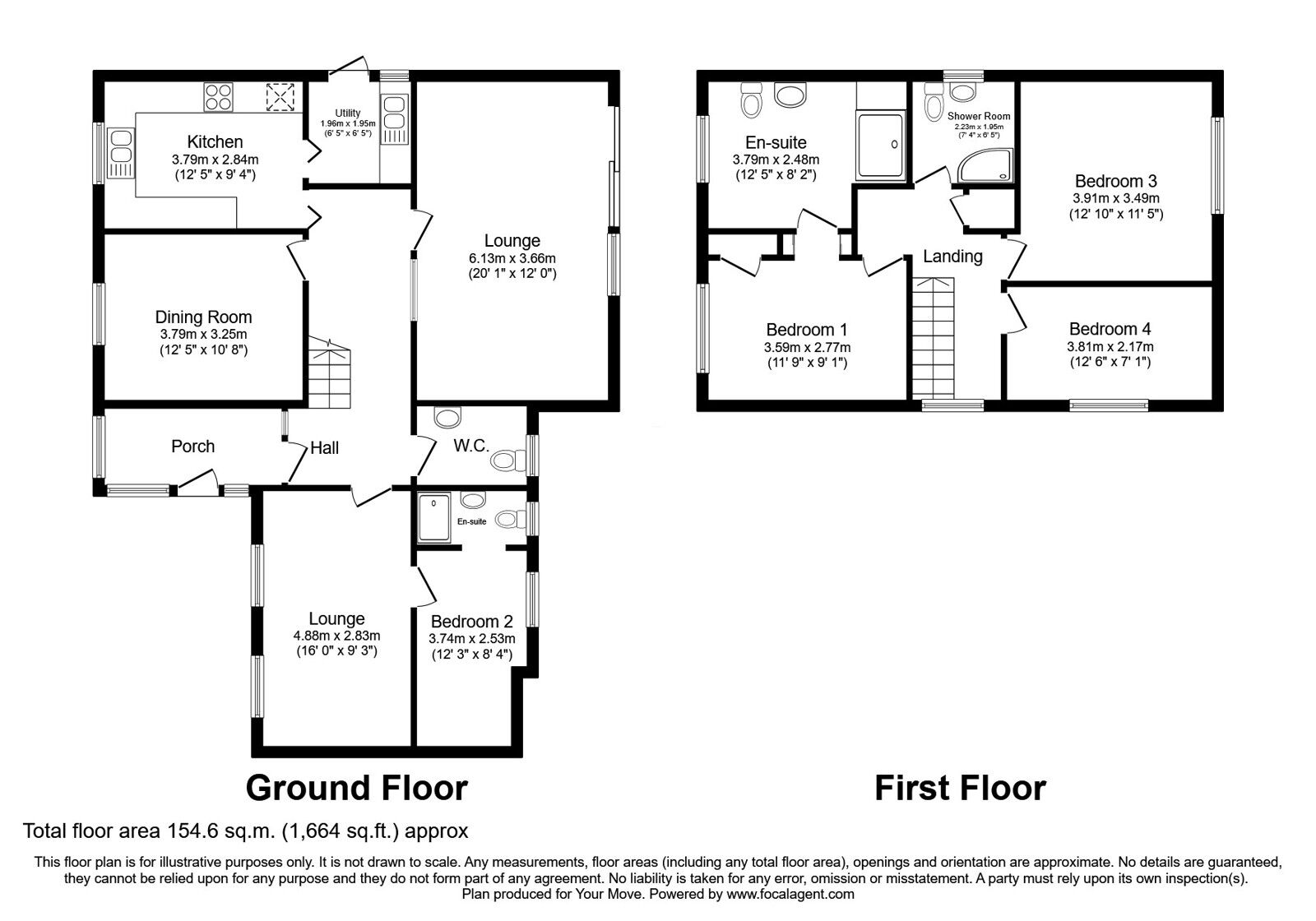Floorplan of 4 bedroom Detached House for sale, Woodcote Road, Wolverhampton, West Midlands, WV6