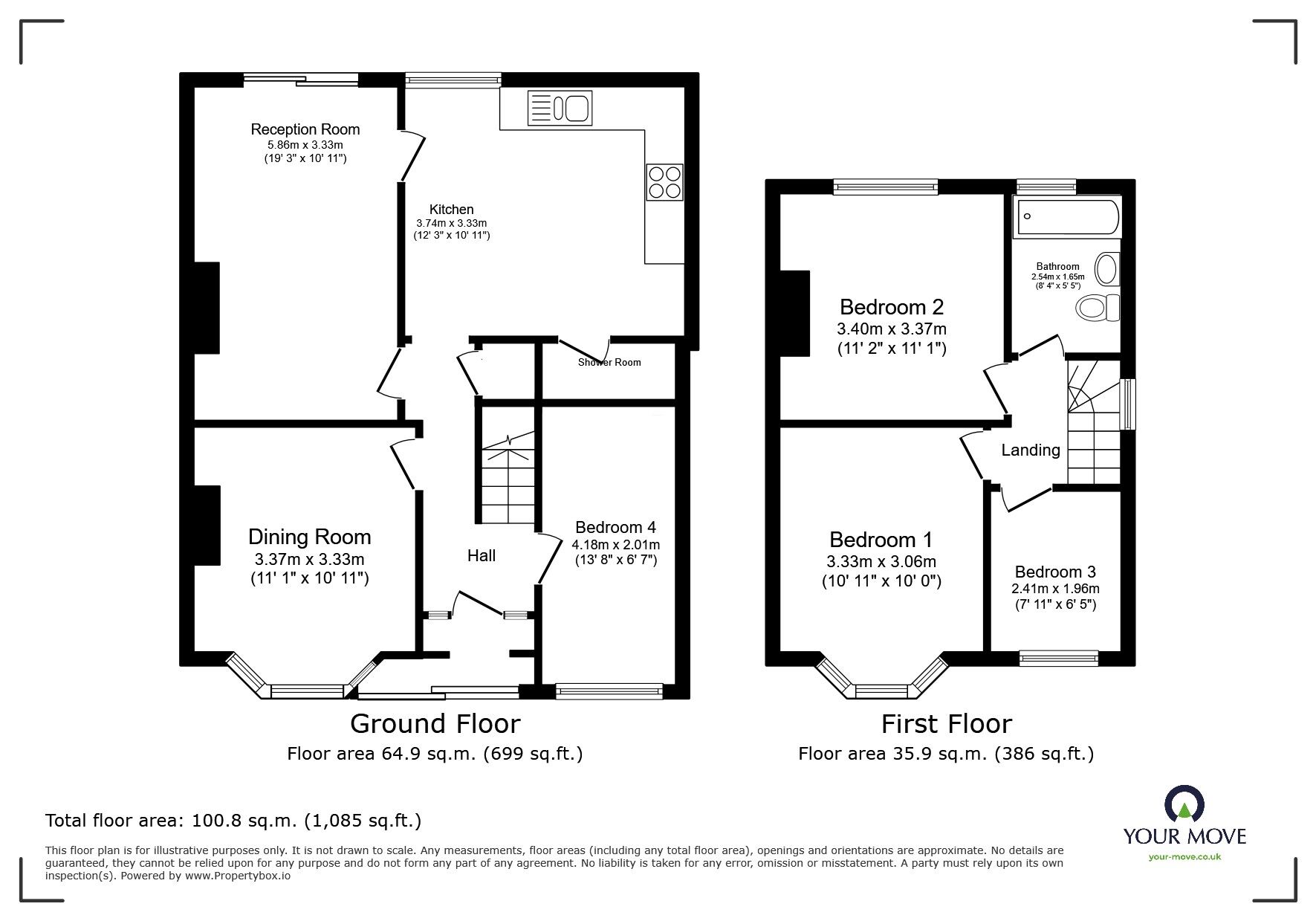 Floorplan of 4 bedroom Semi Detached House to rent, Blakeley Avenue, Wolverhampton, West Midlands, WV6