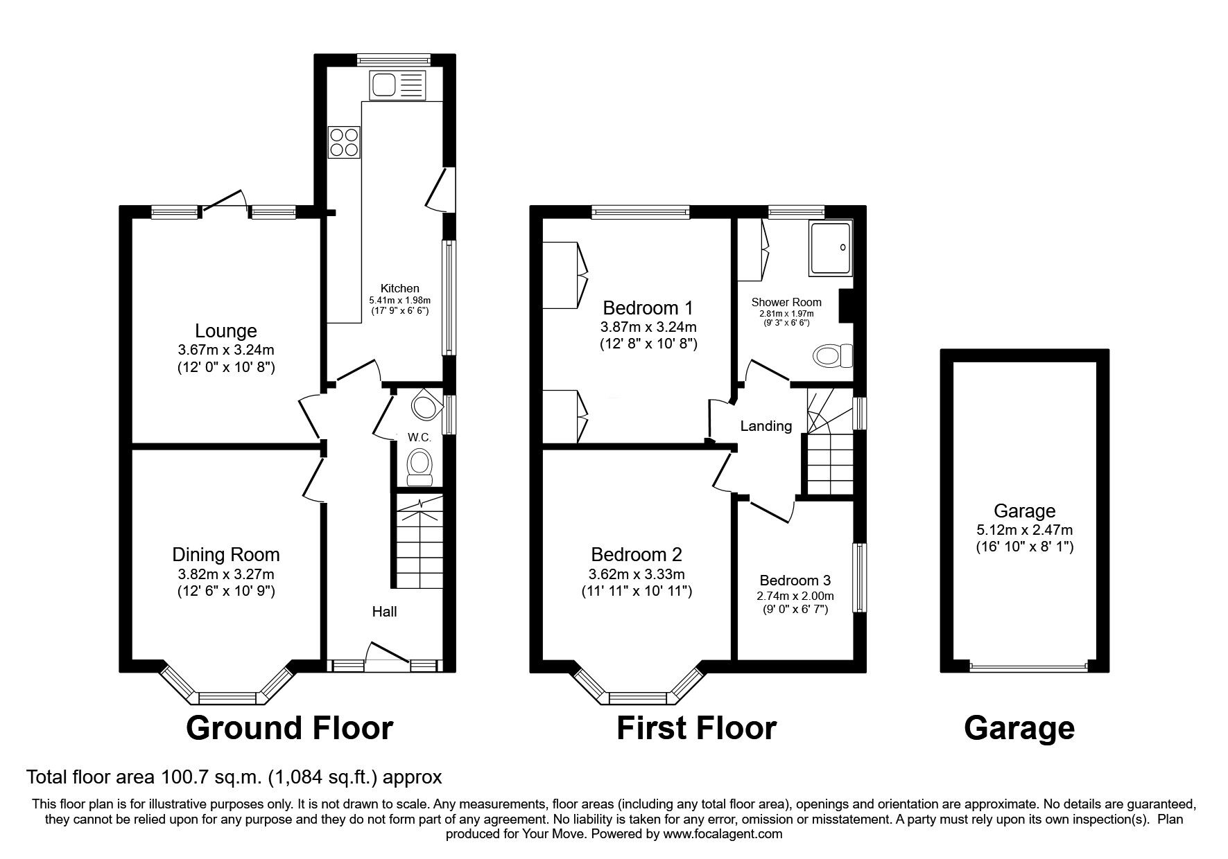 Floorplan of 3 bedroom Semi Detached House for sale, Links Road, Wolverhampton, West Midlands, WV4