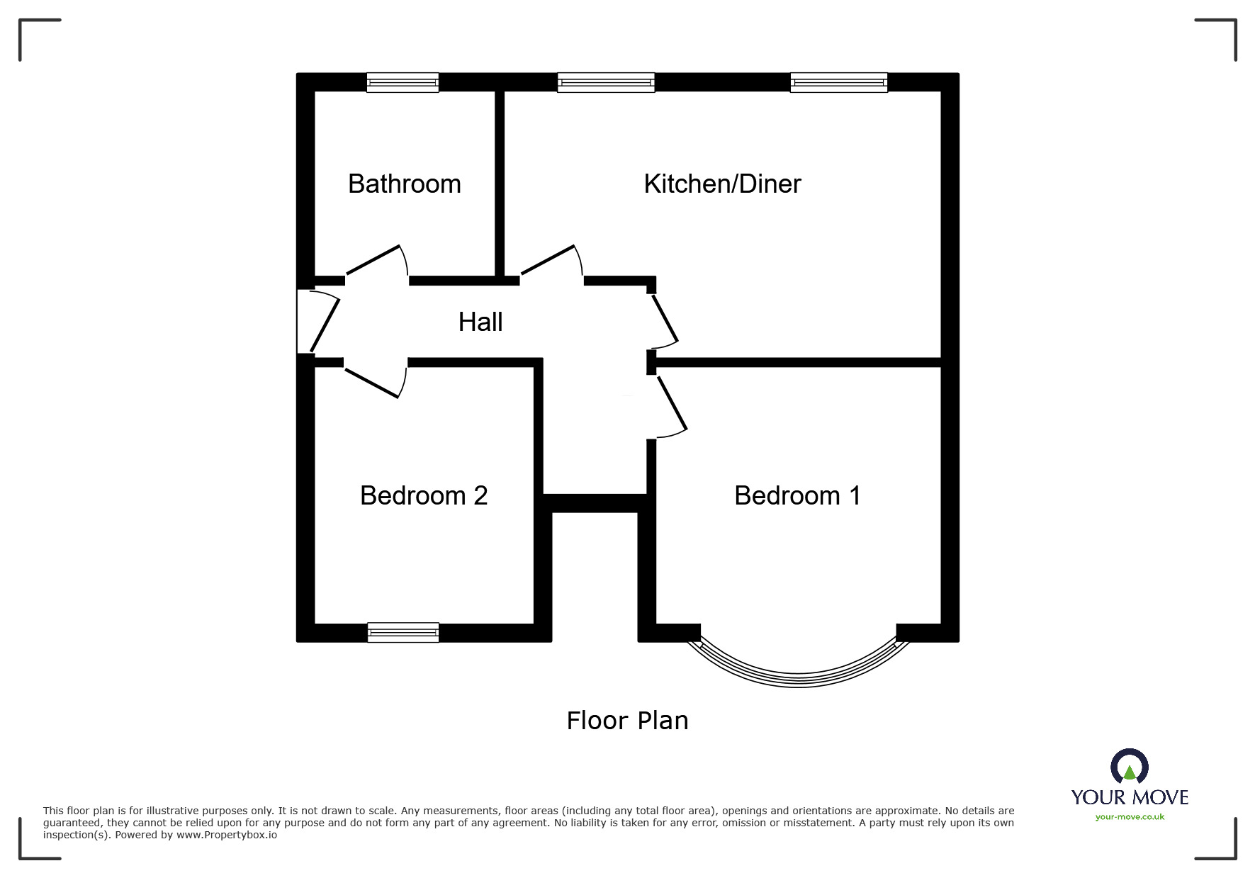 Floorplan of 2 bedroom  Flat to rent, Walton Crescent, Wolverhampton, West Midlands, WV4
