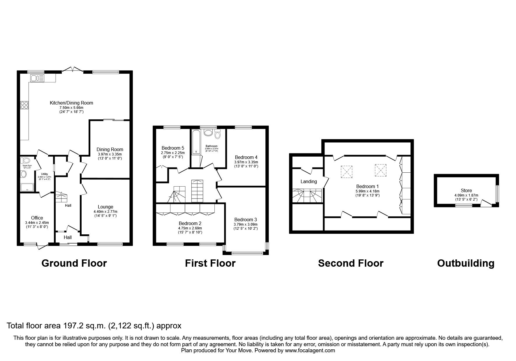 Floorplan of 5 bedroom Detached House for sale, Menai Close, Willenhall, West Midlands, WV12