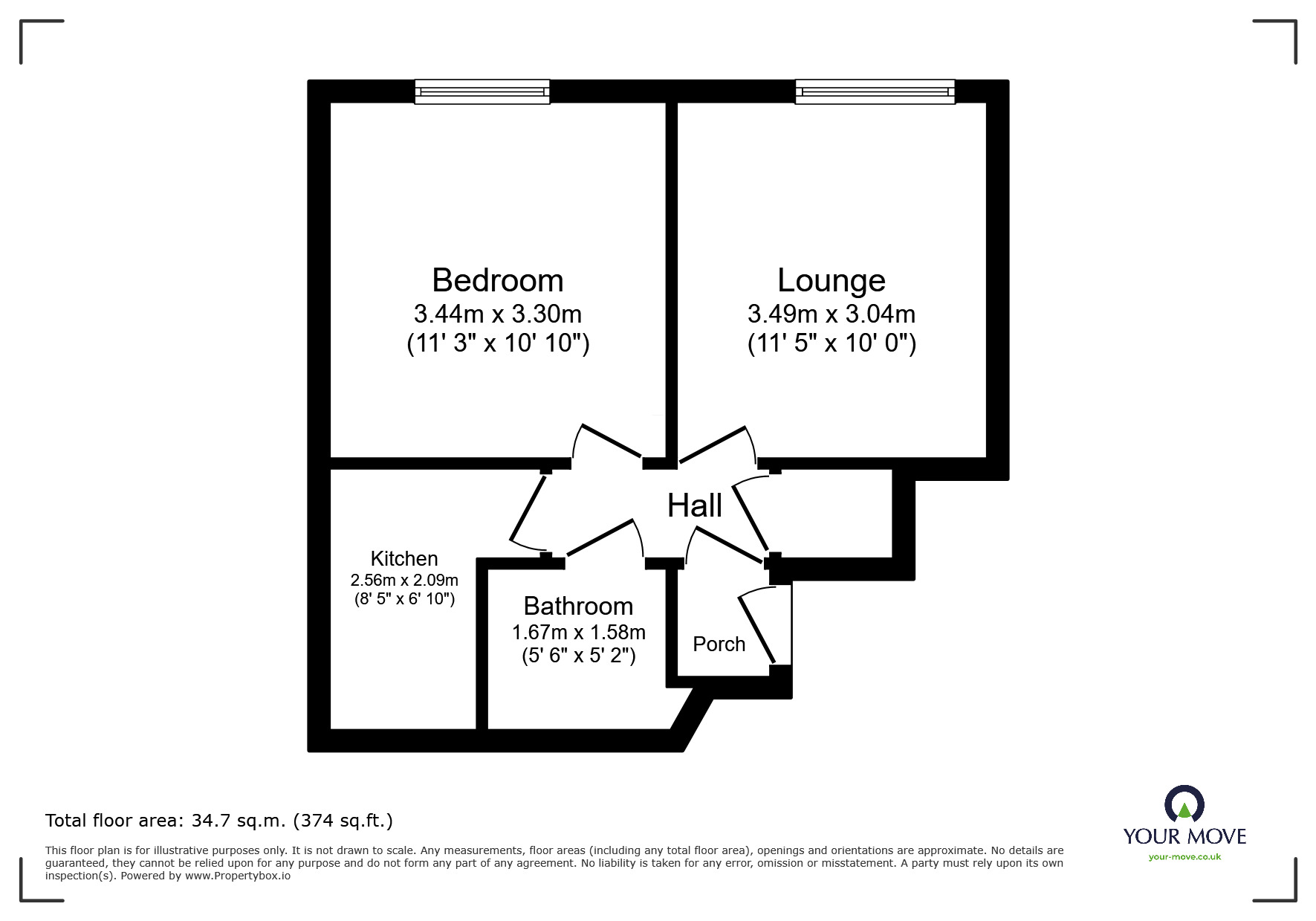 Floorplan of 1 bedroom Flat to rent, Clarendon Street, Wolverhampton, West Midlands, WV3