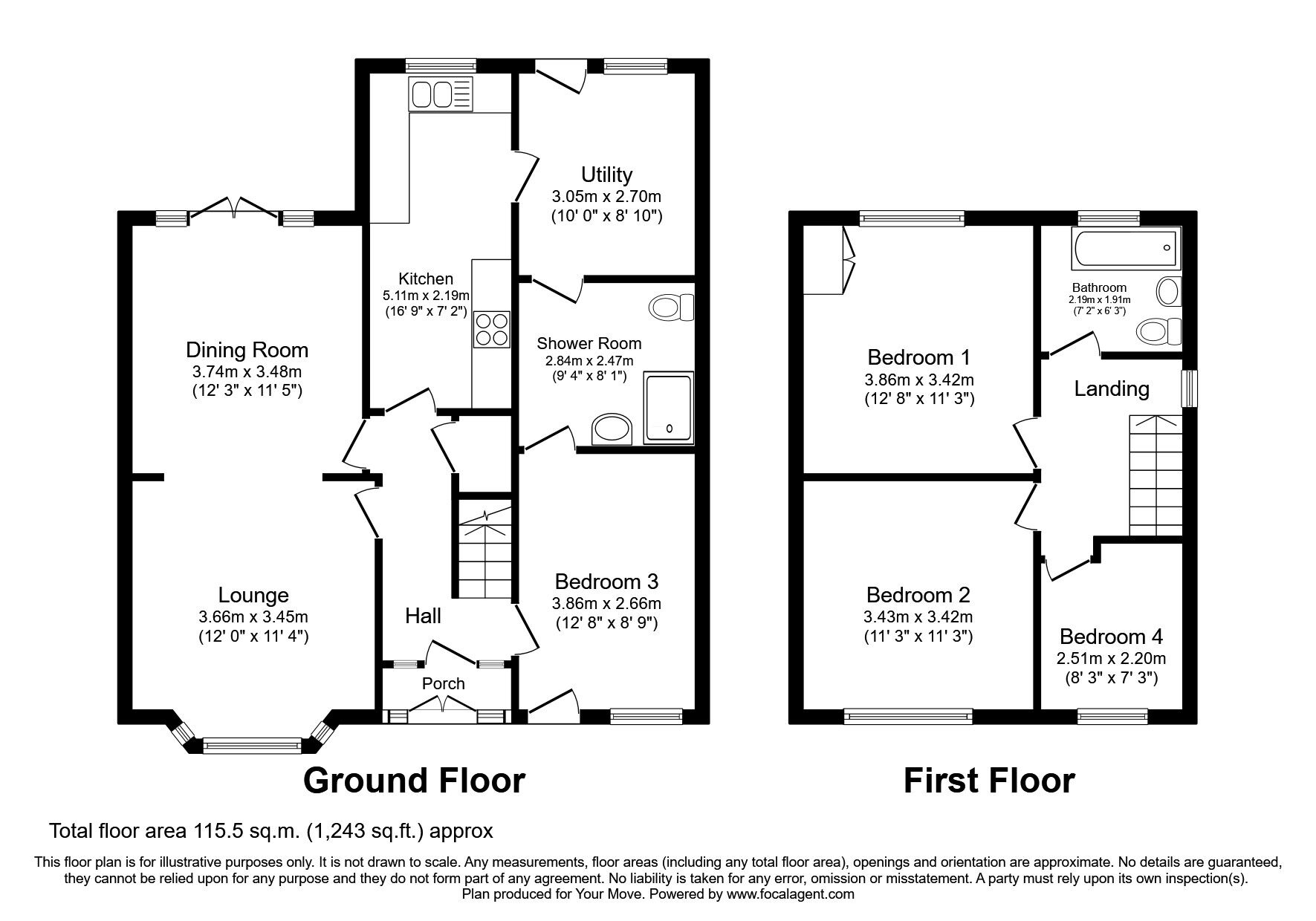 Floorplan of 4 bedroom Semi Detached House for sale, St. Philips Avenue, Wolverhampton, West Midlands, WV3