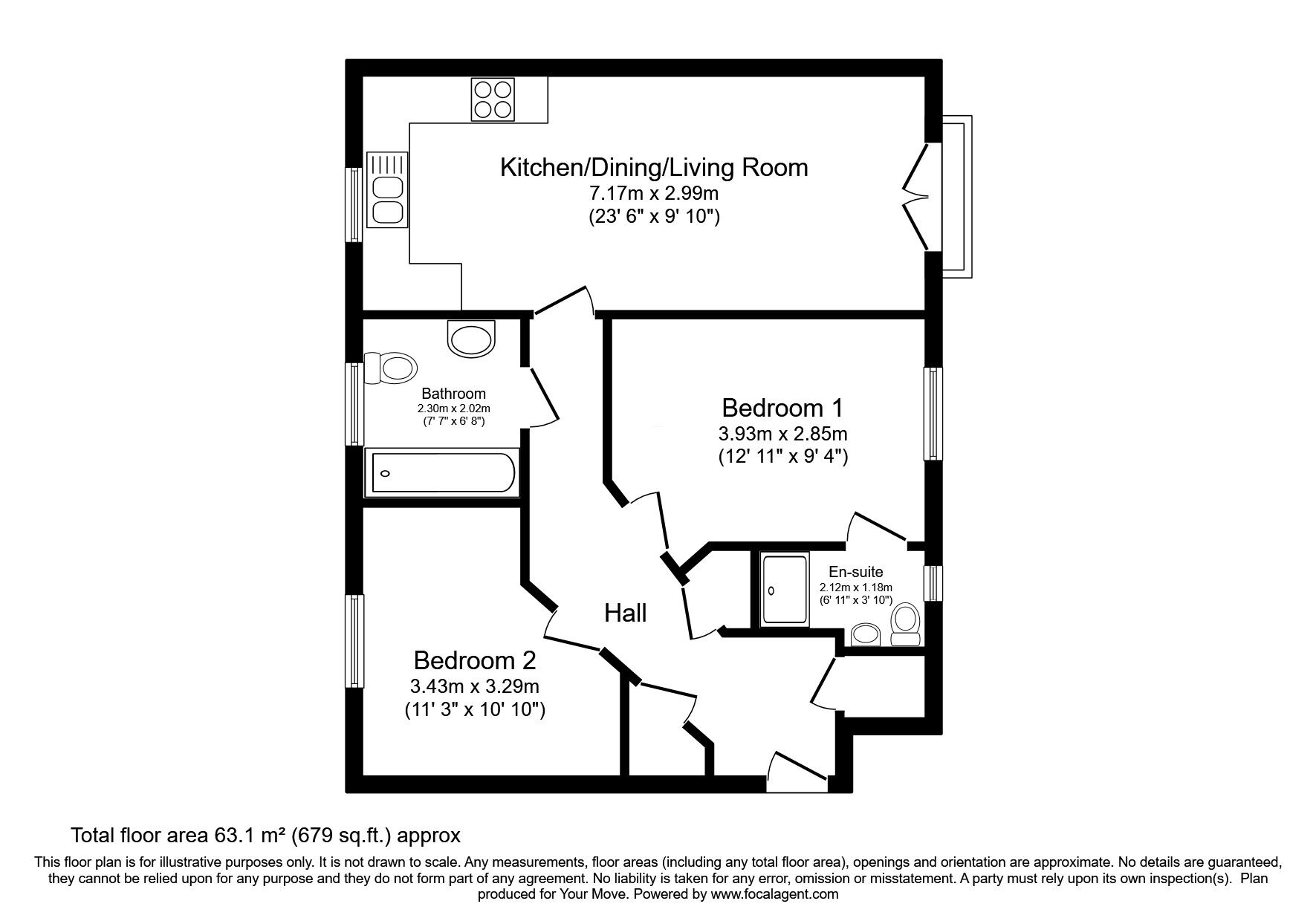 Floorplan of 2 bedroom  Flat for sale, Willenhall Road, Wolverhampton, West Midlands, WV1