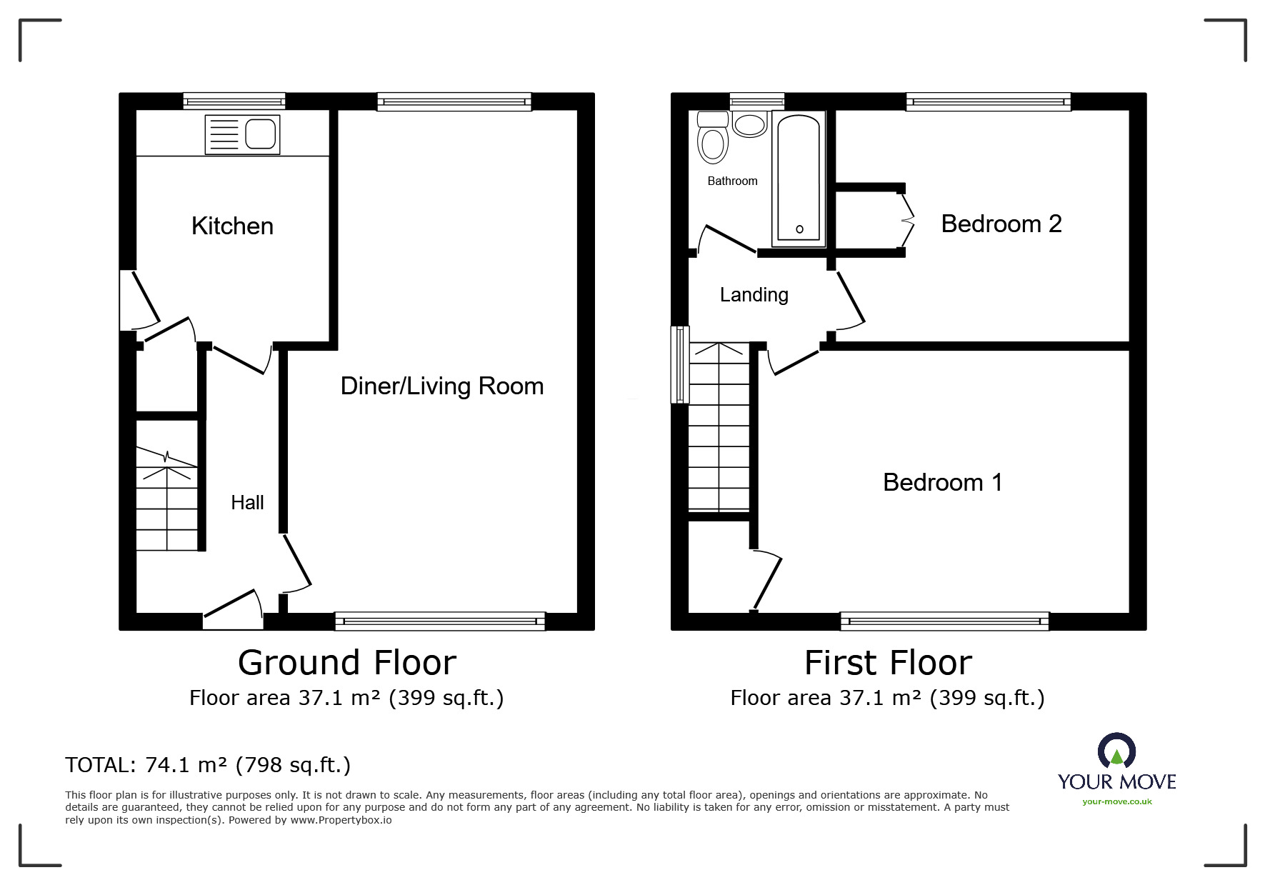 Floorplan of 2 bedroom Semi Detached House to rent, Ashmore Avenue, Wolverhampton, West Midlands, WV11