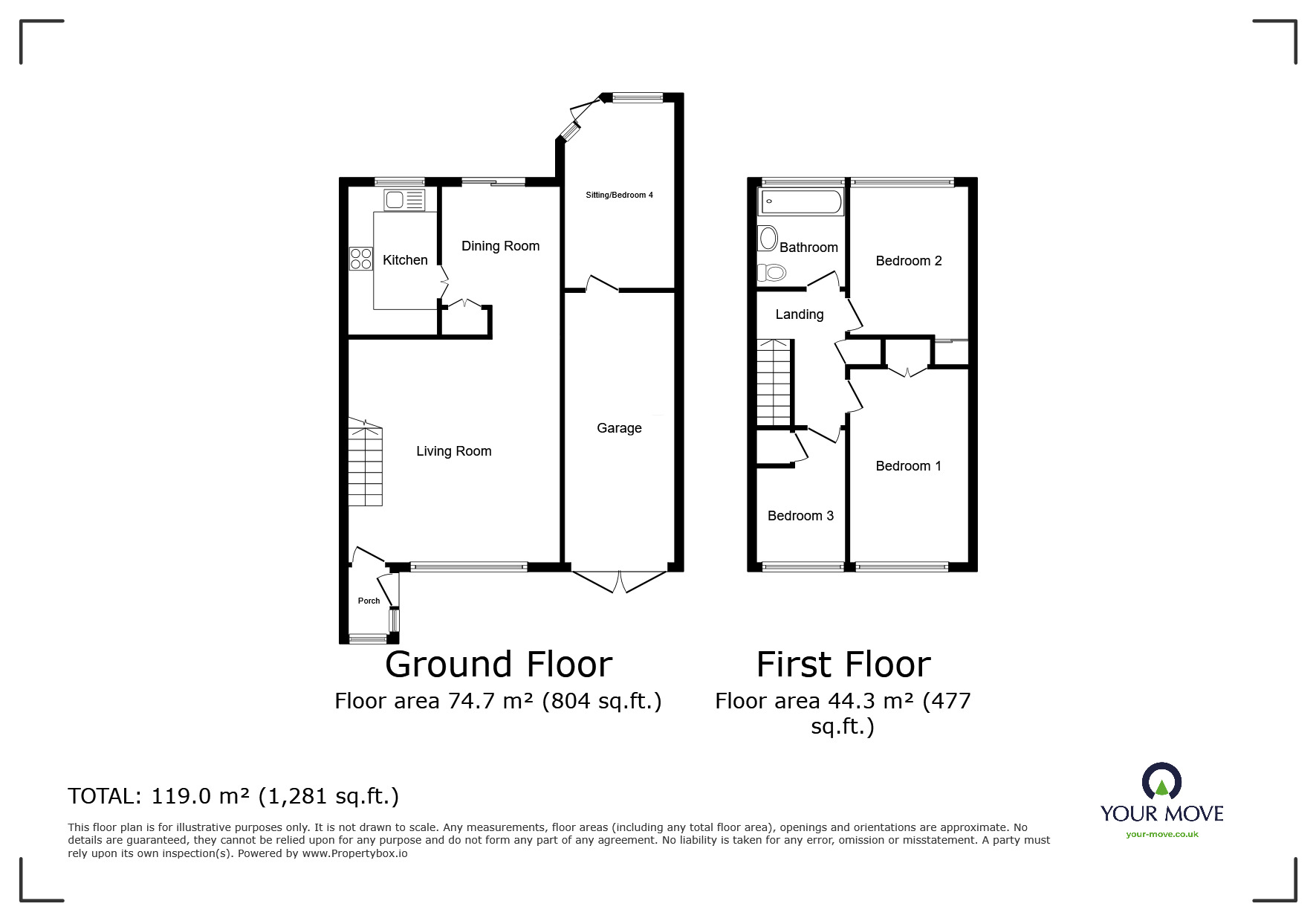 Floorplan of 4 bedroom Detached House to rent, Tyrley Close, Compton, West Midlands, WV6