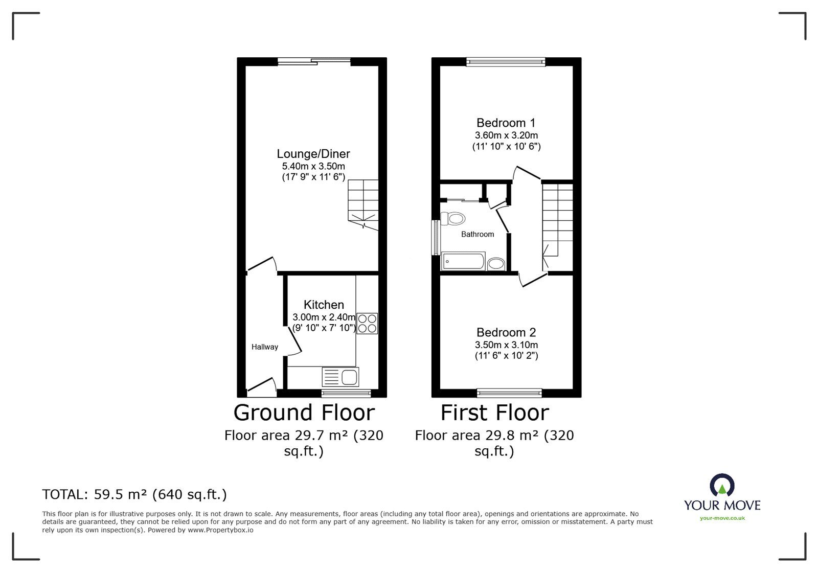 Floorplan of 2 bedroom Semi Detached House to rent, St. Aubin Drive, Telford, Shropshire, TF4