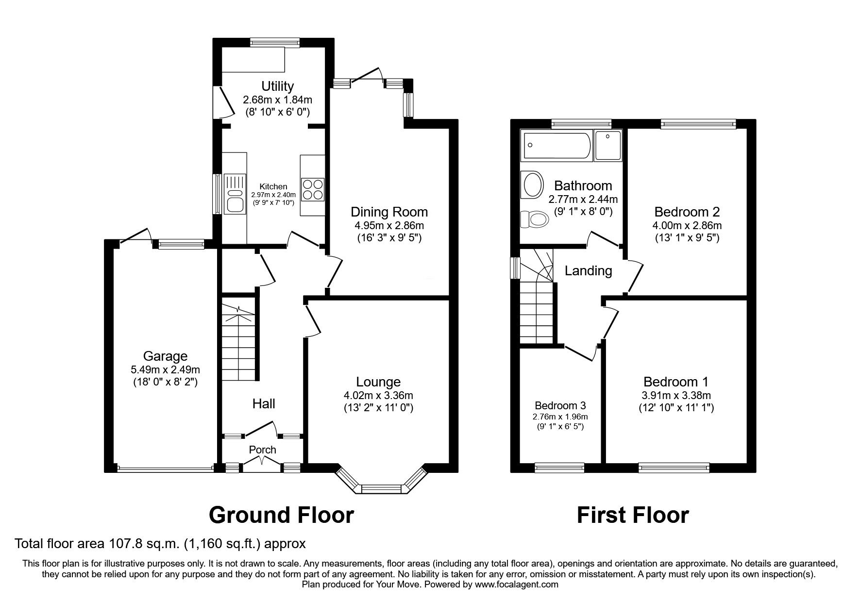 Floorplan of 3 bedroom Semi Detached House for sale, Bhylls Lane, Wolverhampton, West Midlands, WV3