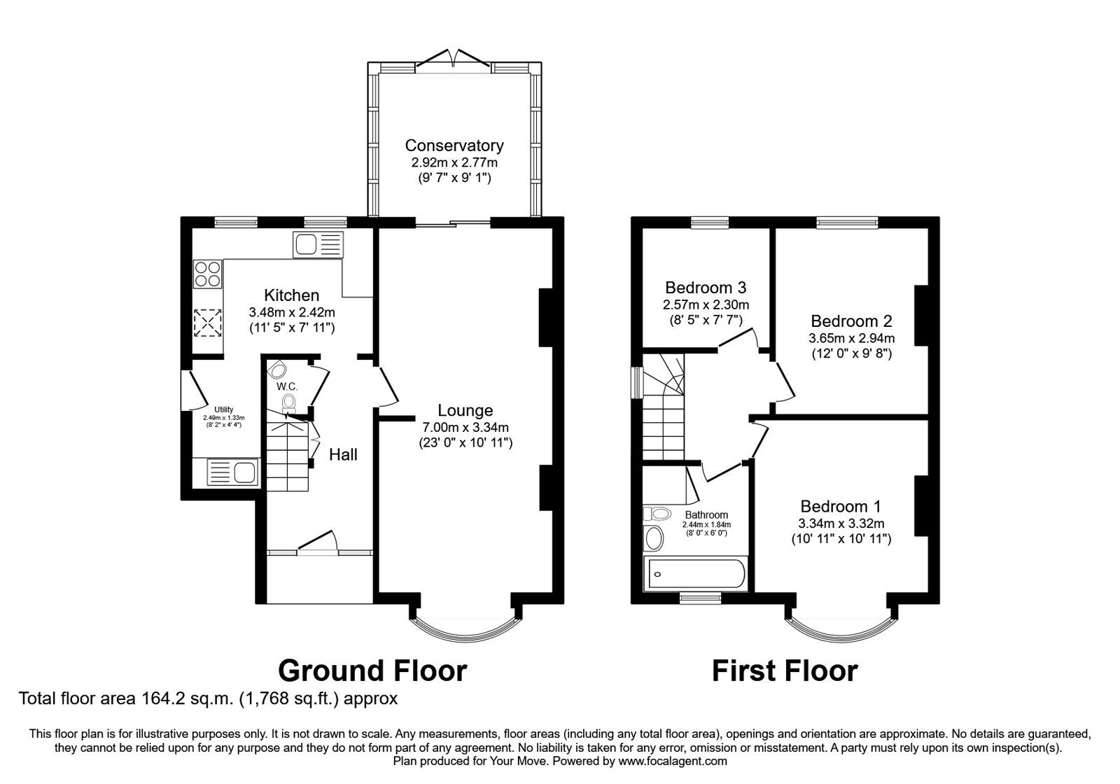 Floorplan of 3 bedroom Semi Detached House for sale, Sedgley Road, Dudley, West Midlands, DY1