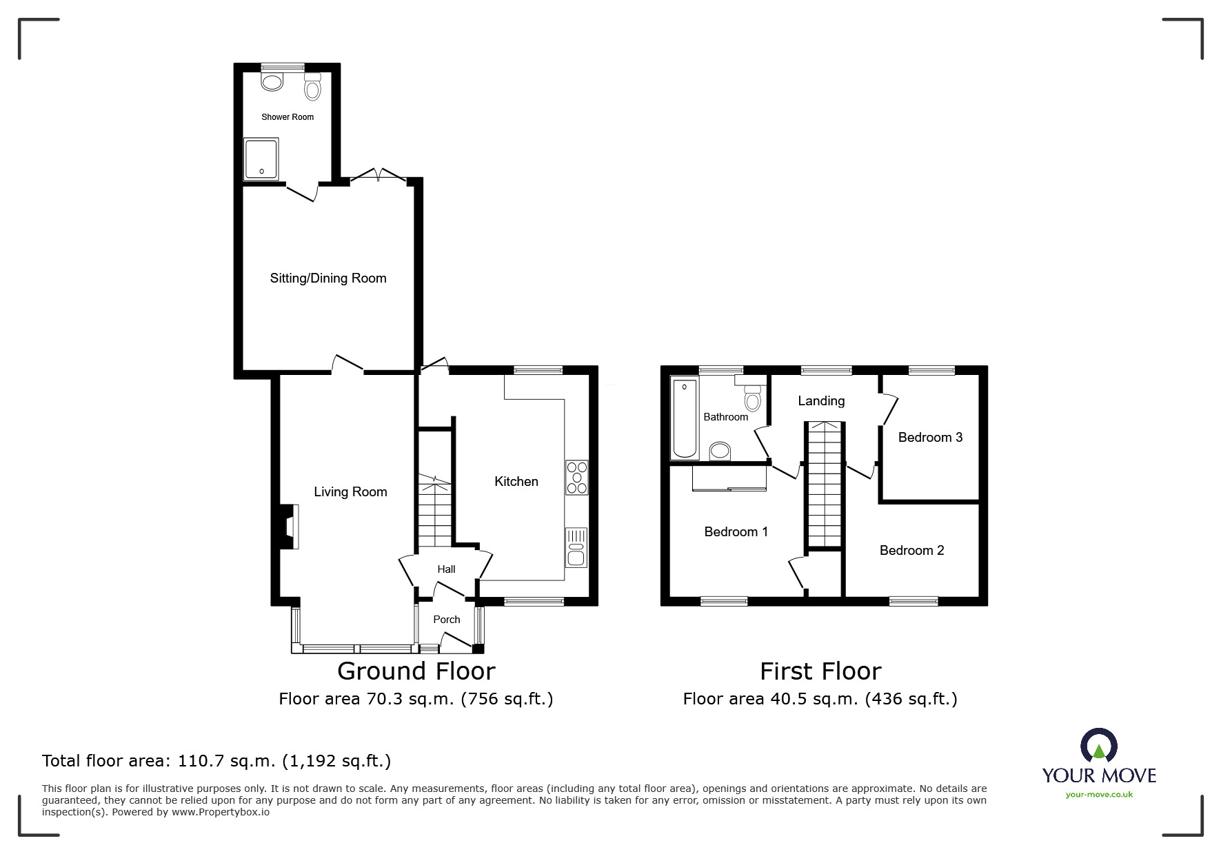 Floorplan of 4 bedroom Semi Detached House to rent, Northdale, Wolverhampton, West Midlands, WV6
