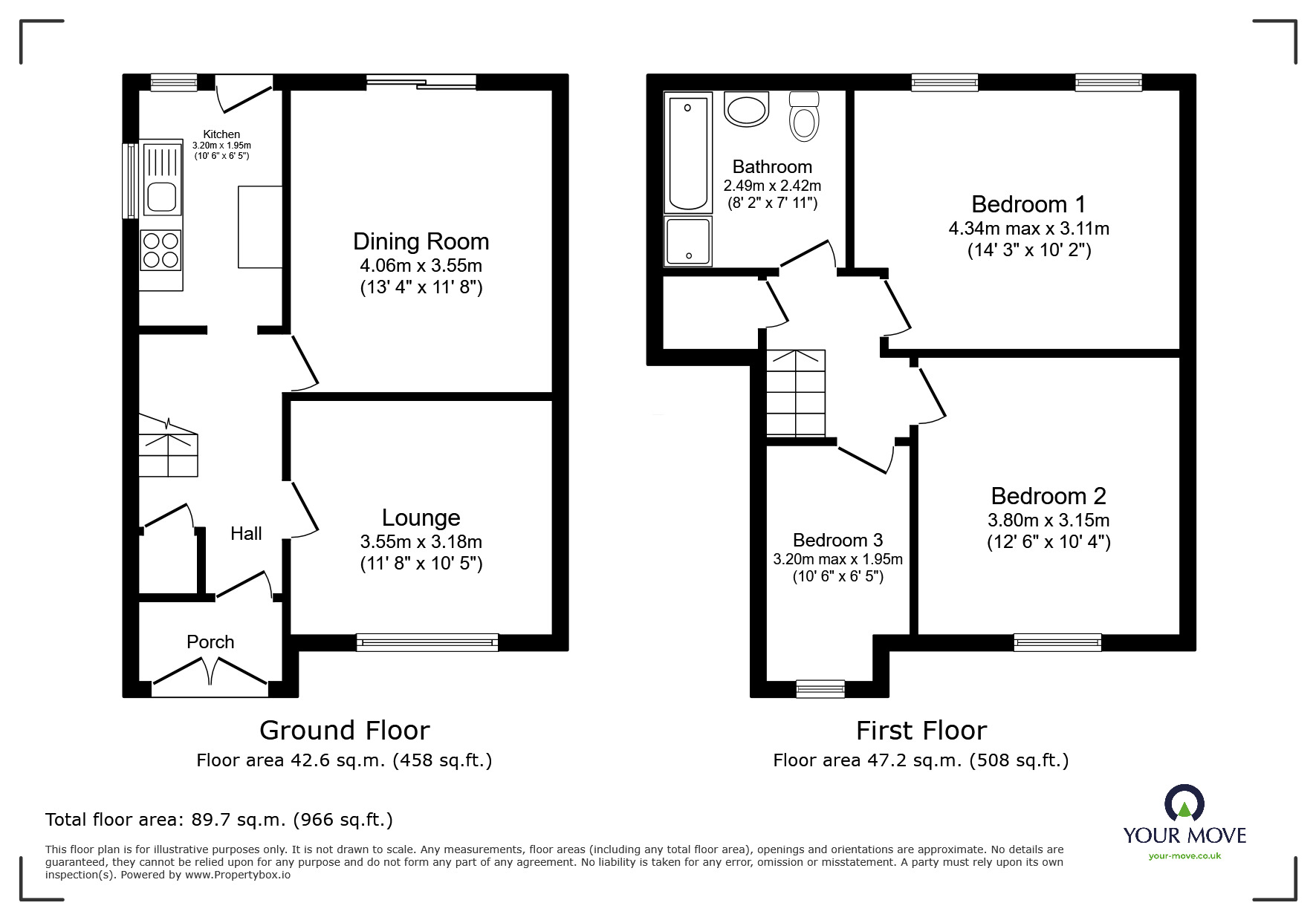 Floorplan of 3 bedroom Mid Terrace House to rent, Third Avenue, Wolverhampton, West Midlands, WV10